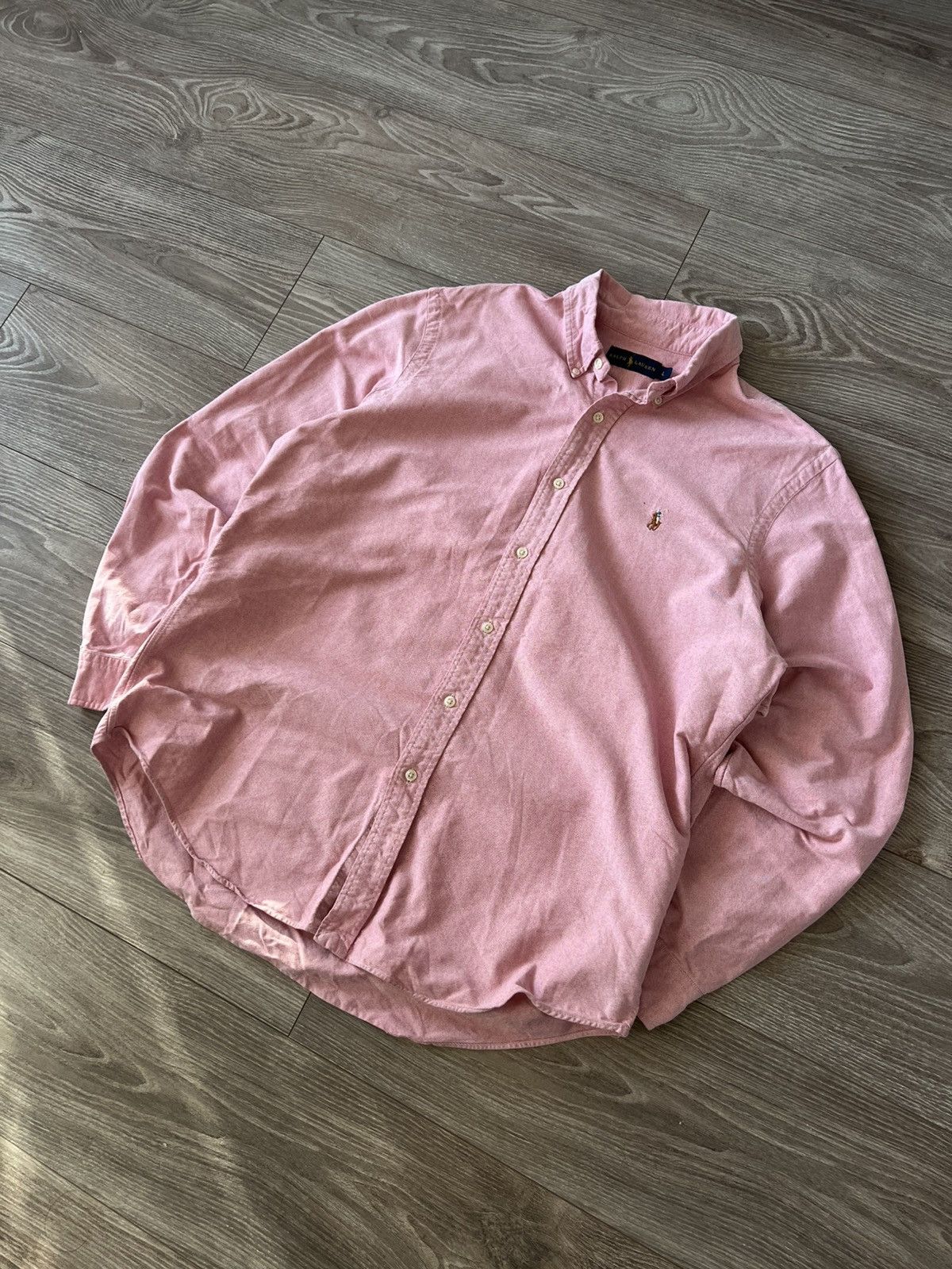 Polo Ralph Lauren × Ralph Lauren ‼️Polo Ralph Lauren RRL Coloured Logo Pink Luxury Shirt‼️ Size US L / EU 52-54 / 3 - 6 Thumbnail