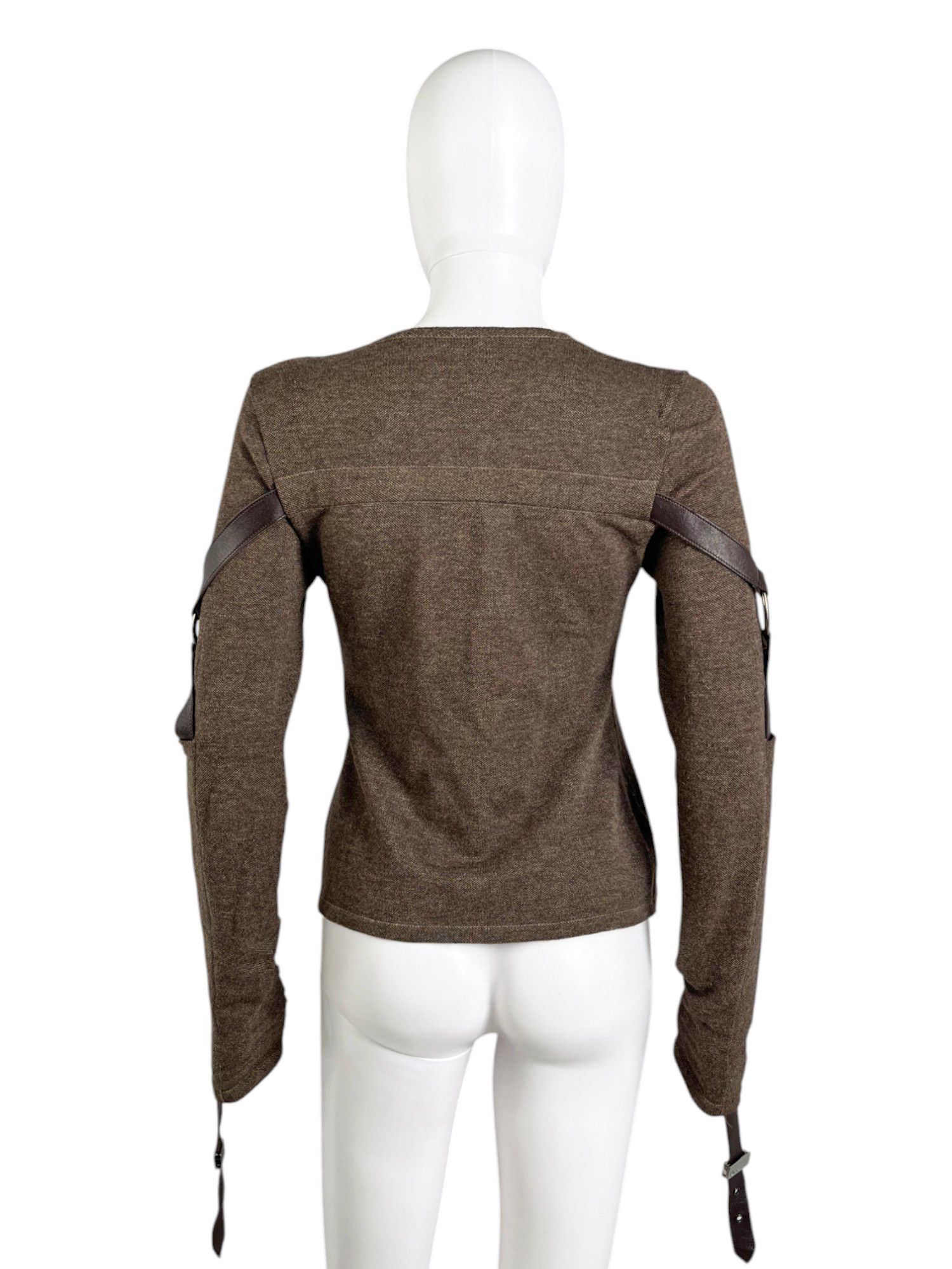 Dior by John Galliano F/W 2003 Brown Bondage Zipped Sweater Size L / US 10 / IT 46 - 3 Thumbnail