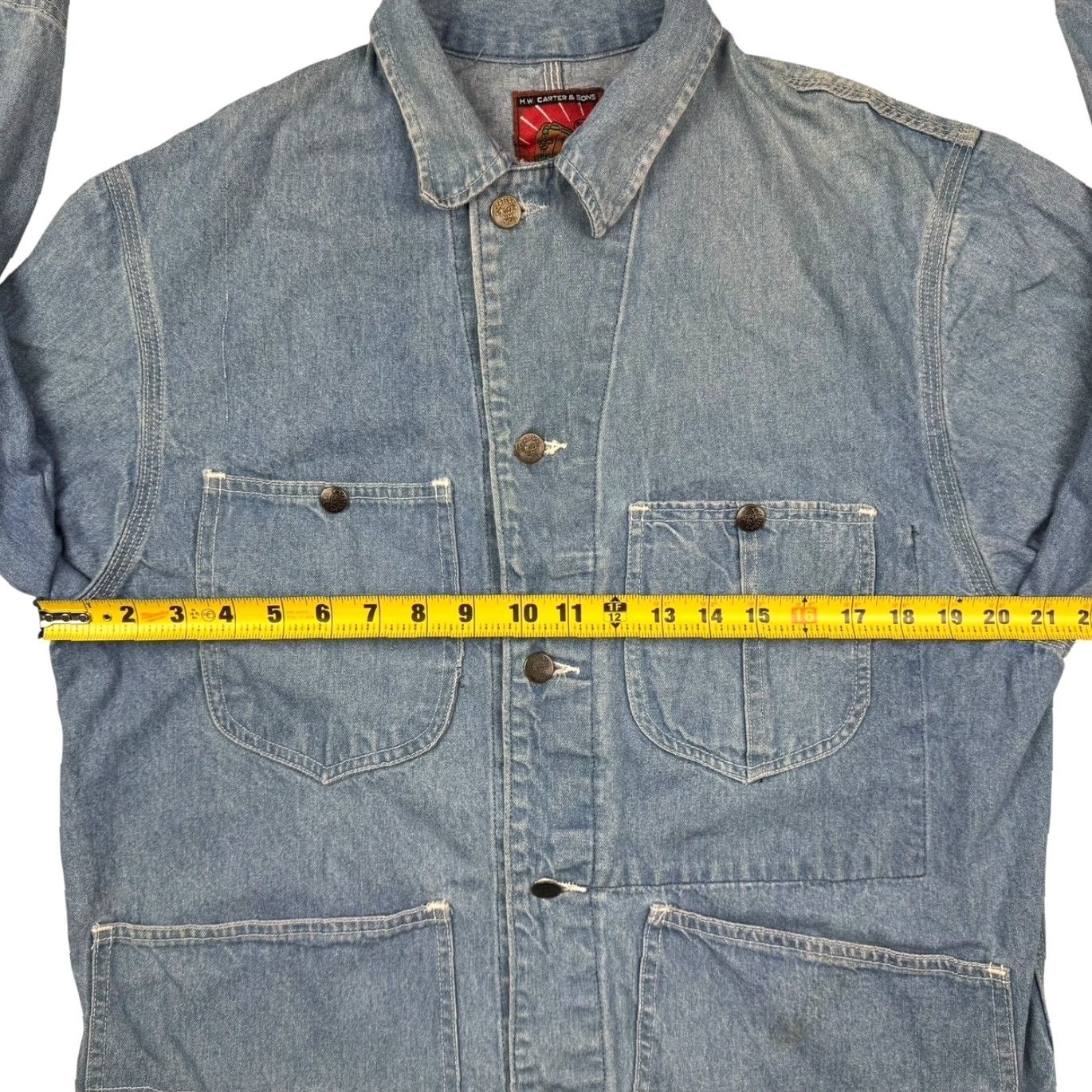 Denime VINTAGE H. W. Carter Denim Jean Shirt Jacket Blue Small Men Jacket Size US 29 - 4 Thumbnail