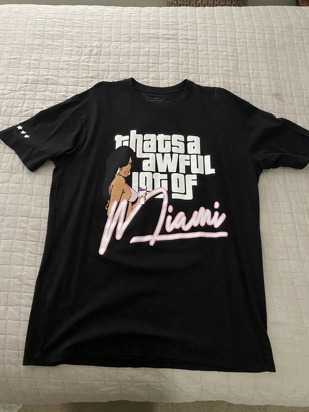 image of That’S A Awful Lot Of Cough Syrup Miami Tee in Black, Men's (Size XL)