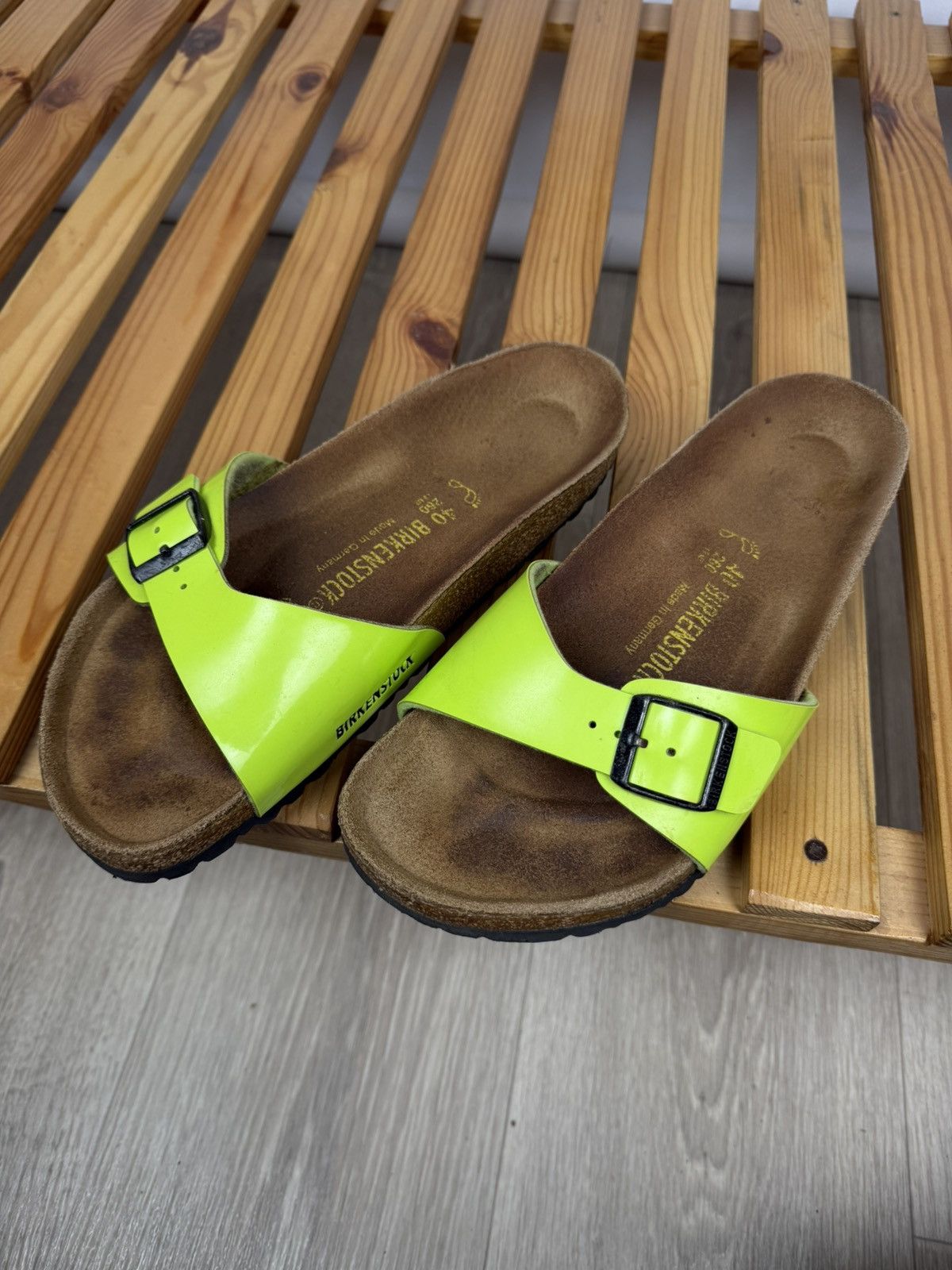 Birkenstock Birkenstock Madrid Womens Sandals Slides Lime Green Size US 8 / IT 38 - 4 Thumbnail