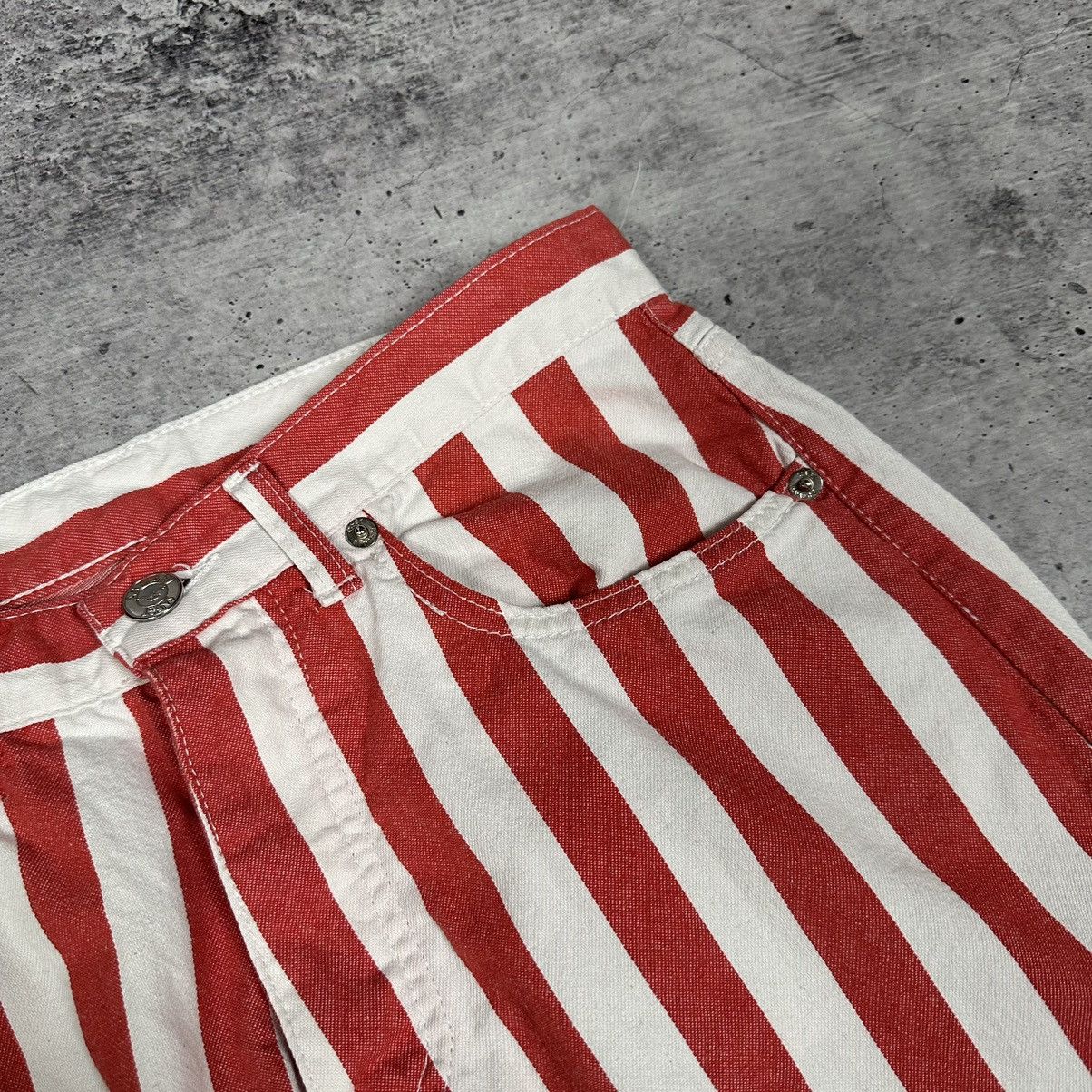 Armani × Vintage Armani Jeans Vintage Striper Red-White Metal Logo Women’s Size 29" - 5 Thumbnail