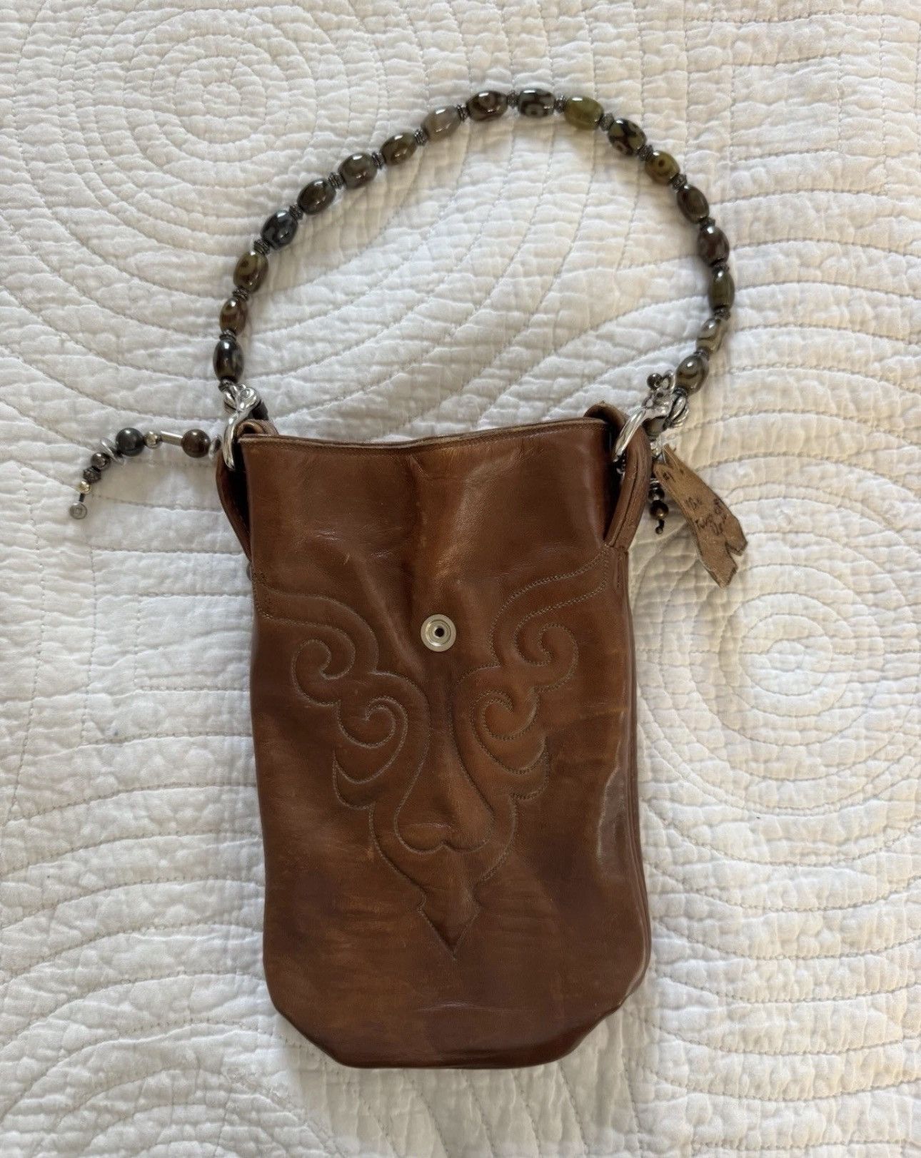 Tony Lama Vintage Tony Lama Leather Boot Purse Western Cowgirl USA Size ONE SIZE - 10 Thumbnail