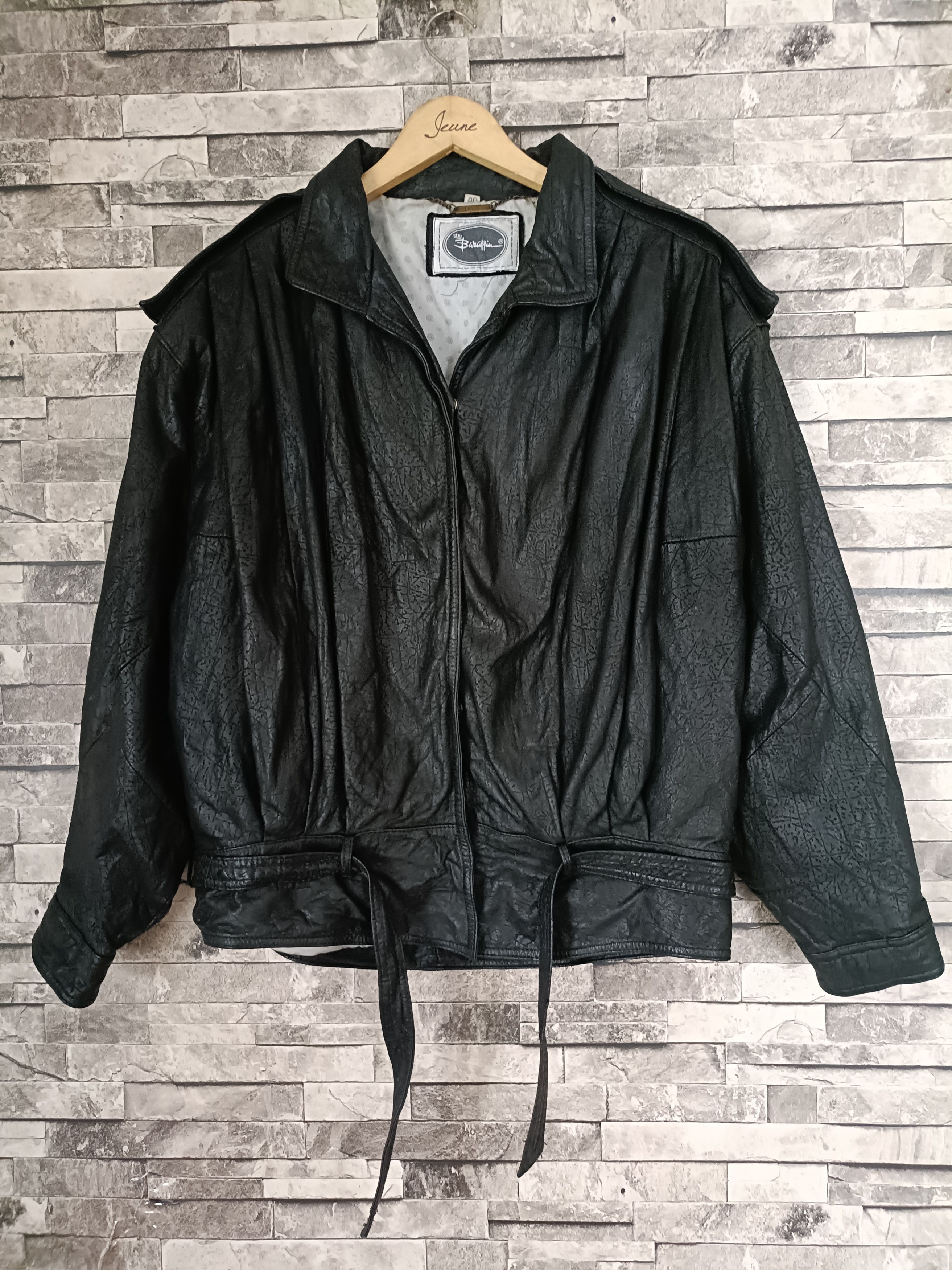 Vintage baraffin oversized batwing leather jacket
