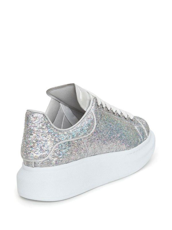 Alexander McQueen o1w1db10925 Glitter Oversized Sneaker in Silver Size US 9 / IT 39 - 3 Thumbnail