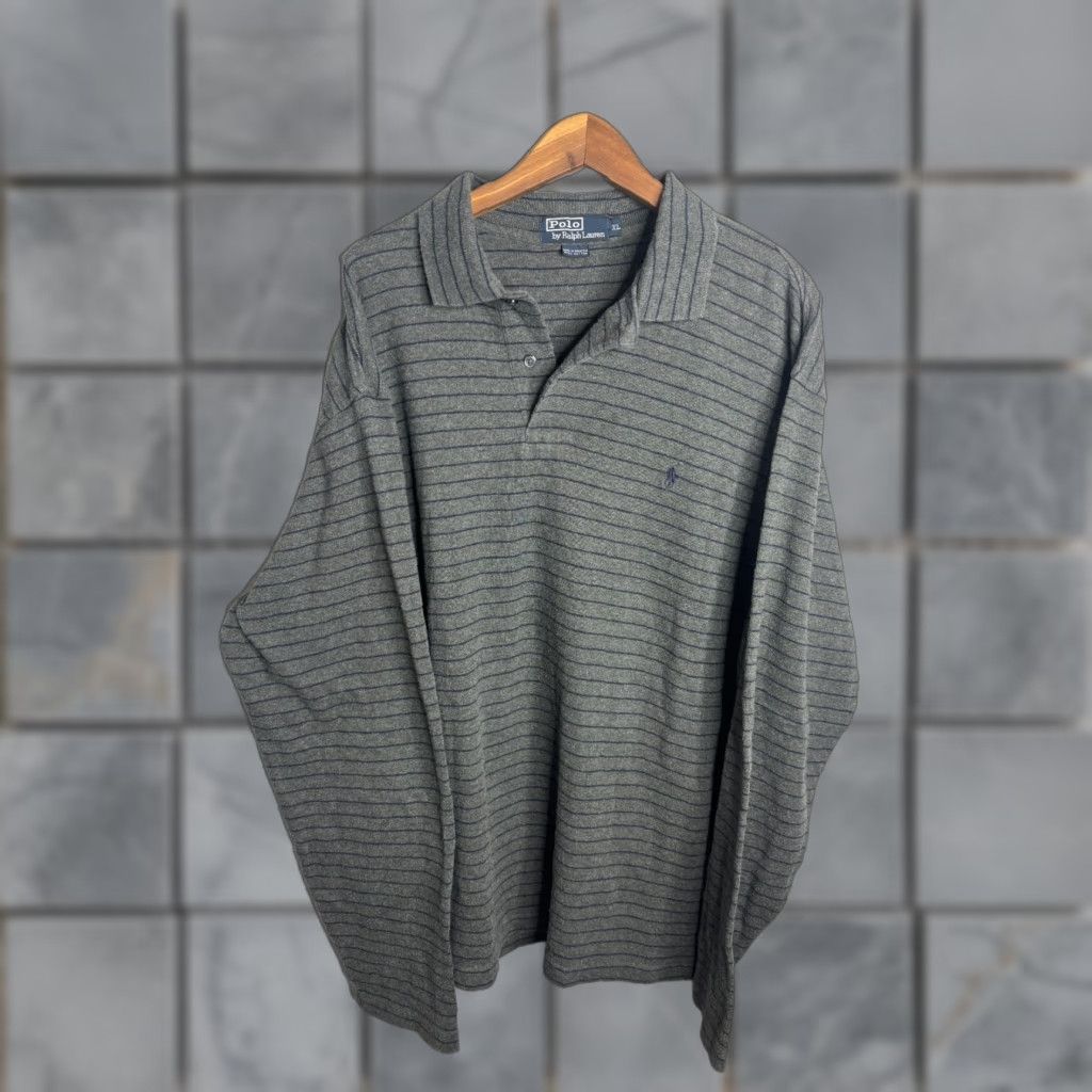 Ralph Lauren Ralph Lauren Polo Collared Sweater Pullover XL Gray 90s Vintage Men’s Knit 1/4 Zip Fleece Cotton Blend Polyester Size US XL / EU 56 / 4 - 1 Thumbnail