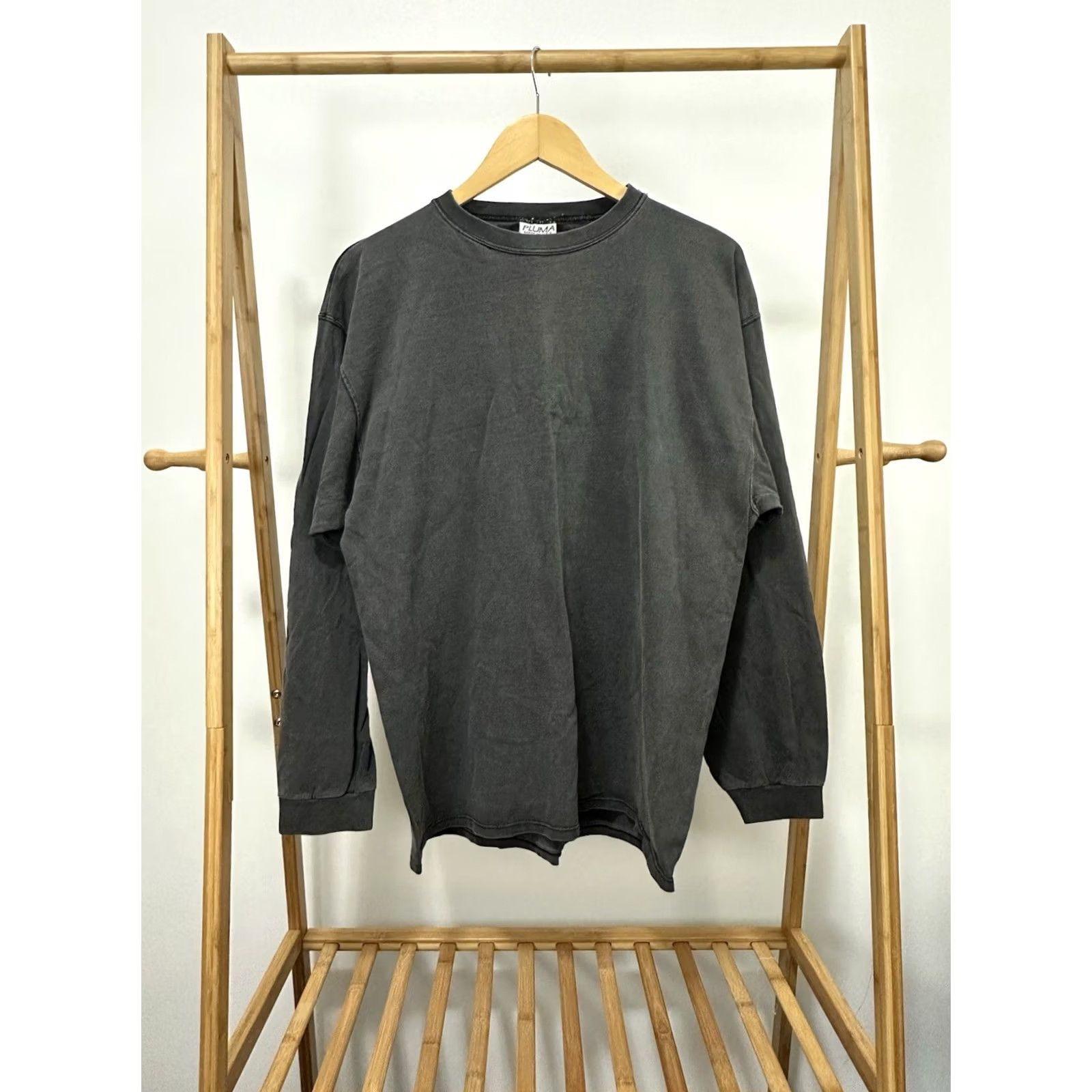 Vintage VTG PLUMA 90s Heavyweight Worn Cotton Blank Long Sleeve T-Shirt XL Black Shirt Mens Size US XL / EU 56 / 4 - 2 Thumbnail