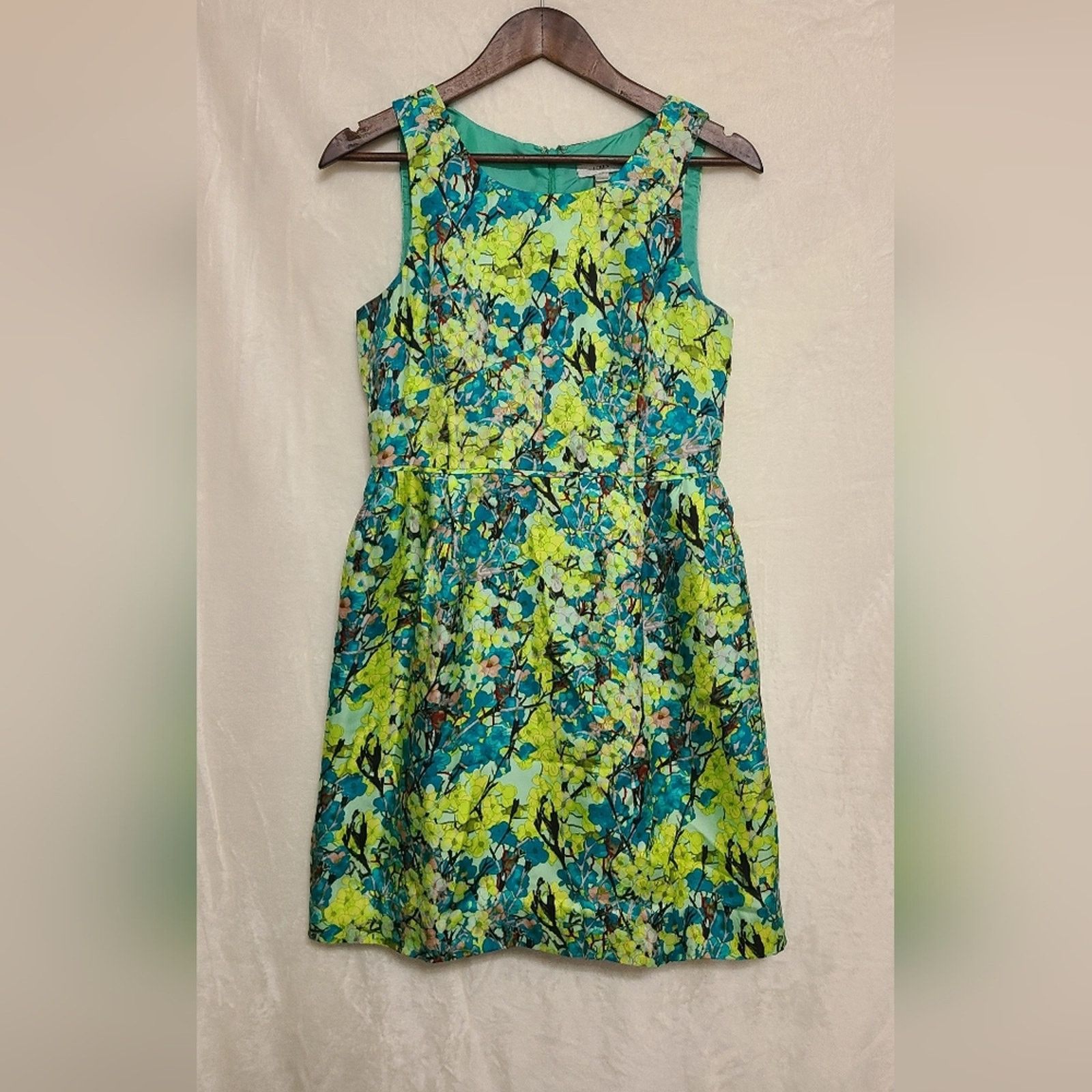 J.Crew J. Crew Sleeveless Silk Green Patterned Dress Size 6 Size M / US 6-8 / IT 42-44 - 1 Thumbnail