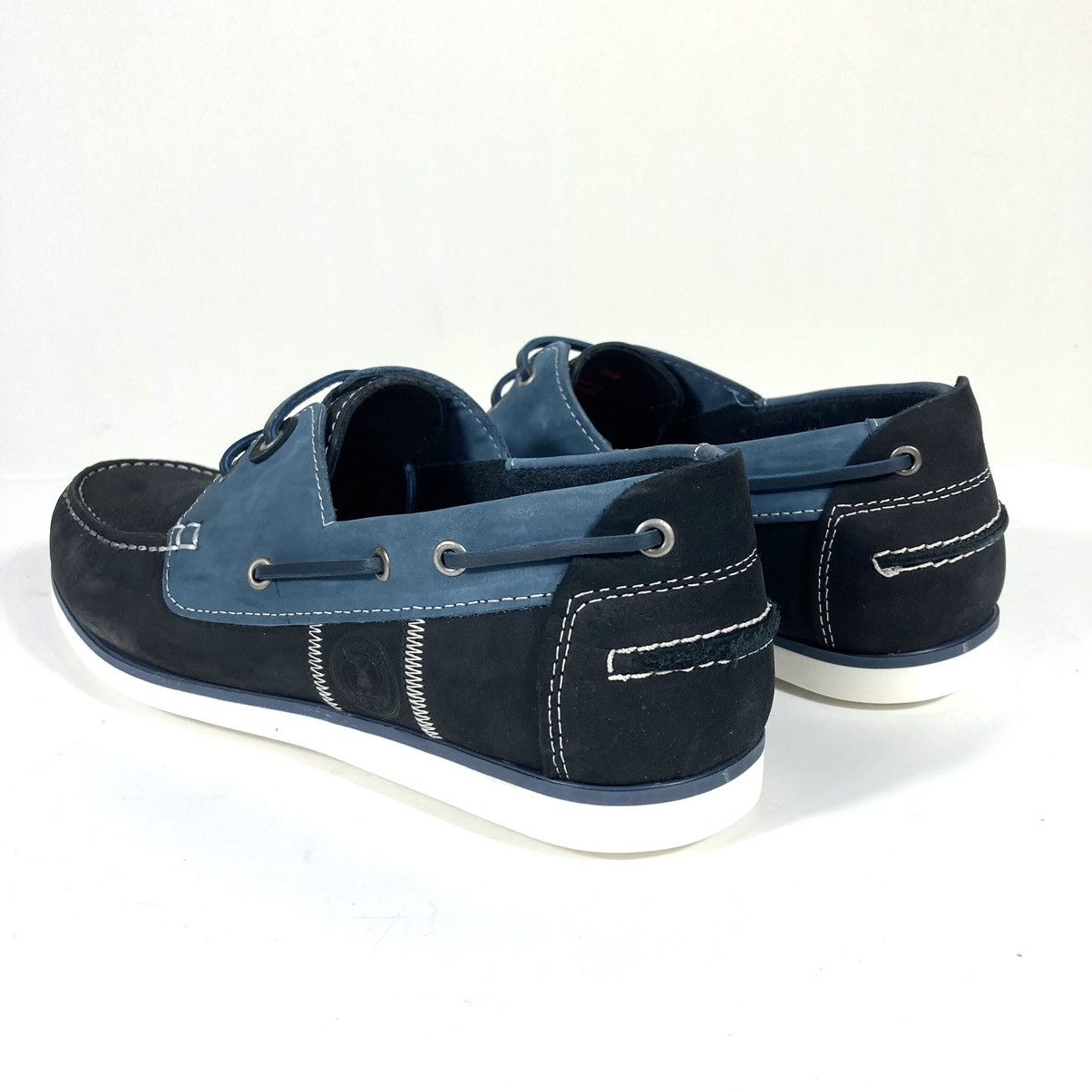 Barbour Barbour Mens Leather & Suede Wake Boat Shoes Washed Blue 12 Size US 12 / EU 45 - 5 Thumbnail
