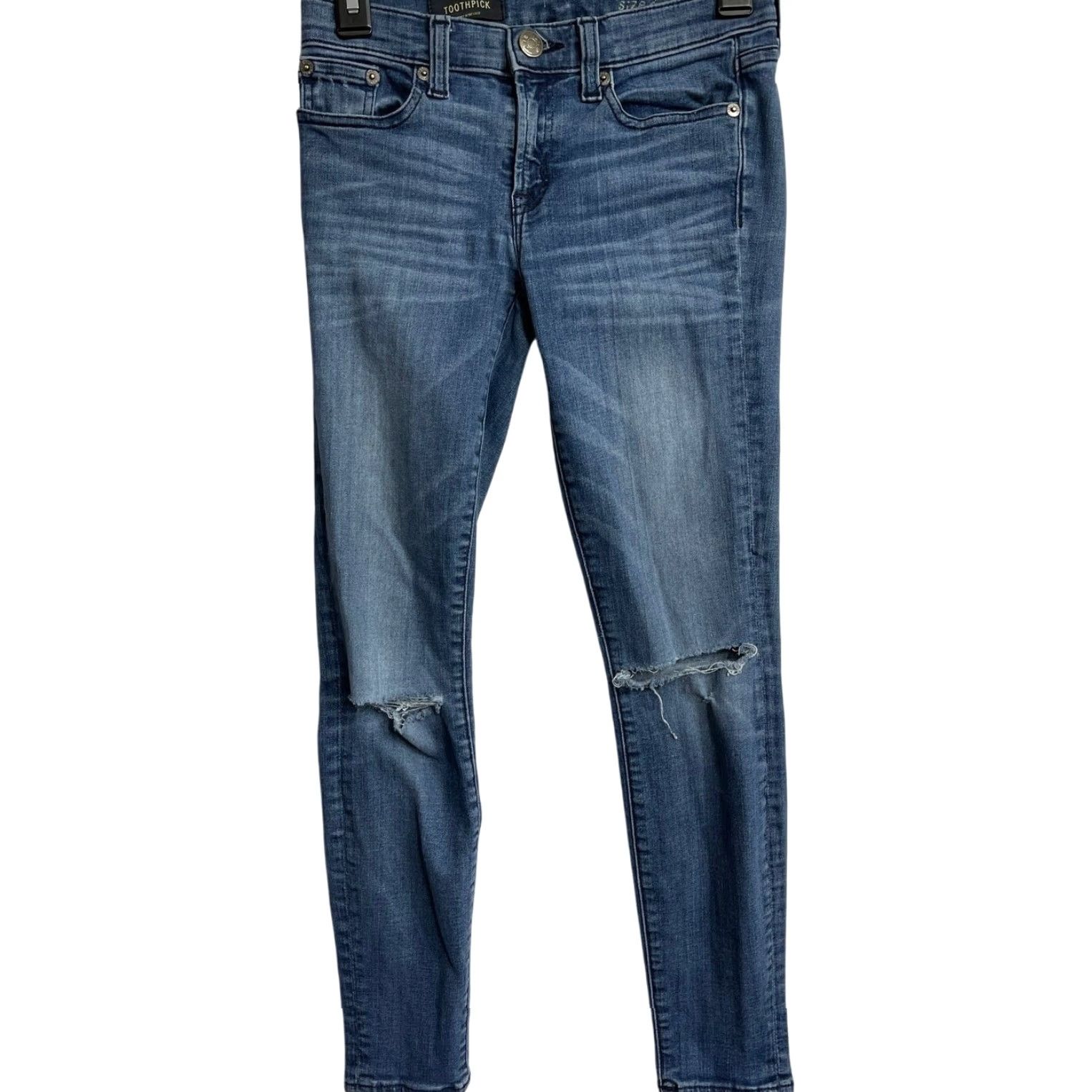 J.Crew J.Crew Jeans Women 24 Denim Blue Straight Leg Pocket 5-Pocket Cotton Blend Zip Regular Rise Low Inseam 26 In. Vintage? No Millennials? Size 26" / US 2 / IT 38 - 2 Thumbnail