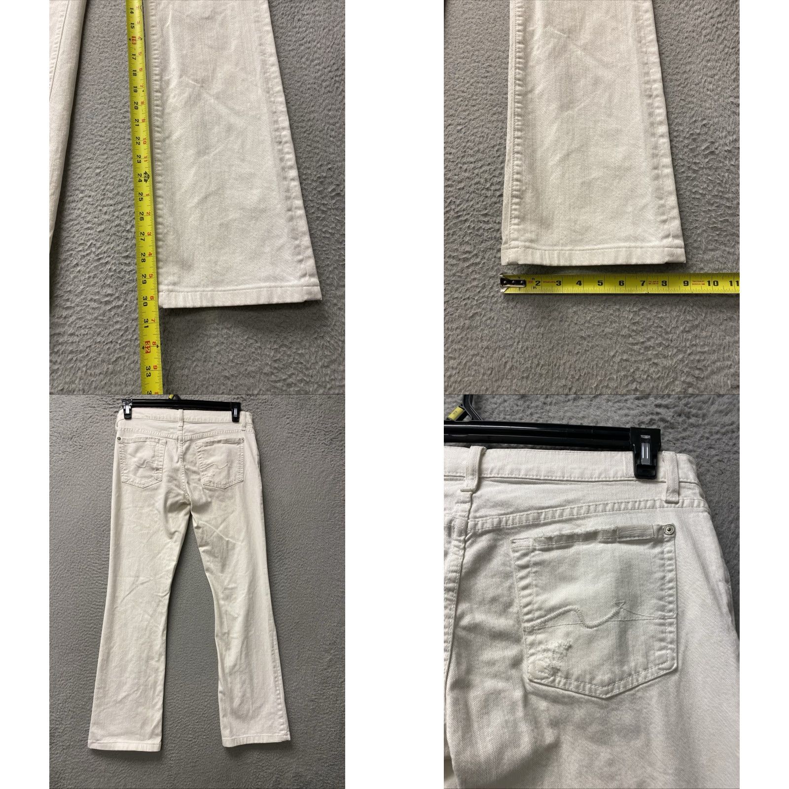 7 For All Mankind 7 For All Mankind Jeans Women 32x30 White Straight Bootcut Stretch /0302 Size 24" / US 00 / IT 34 - 8 Thumbnail