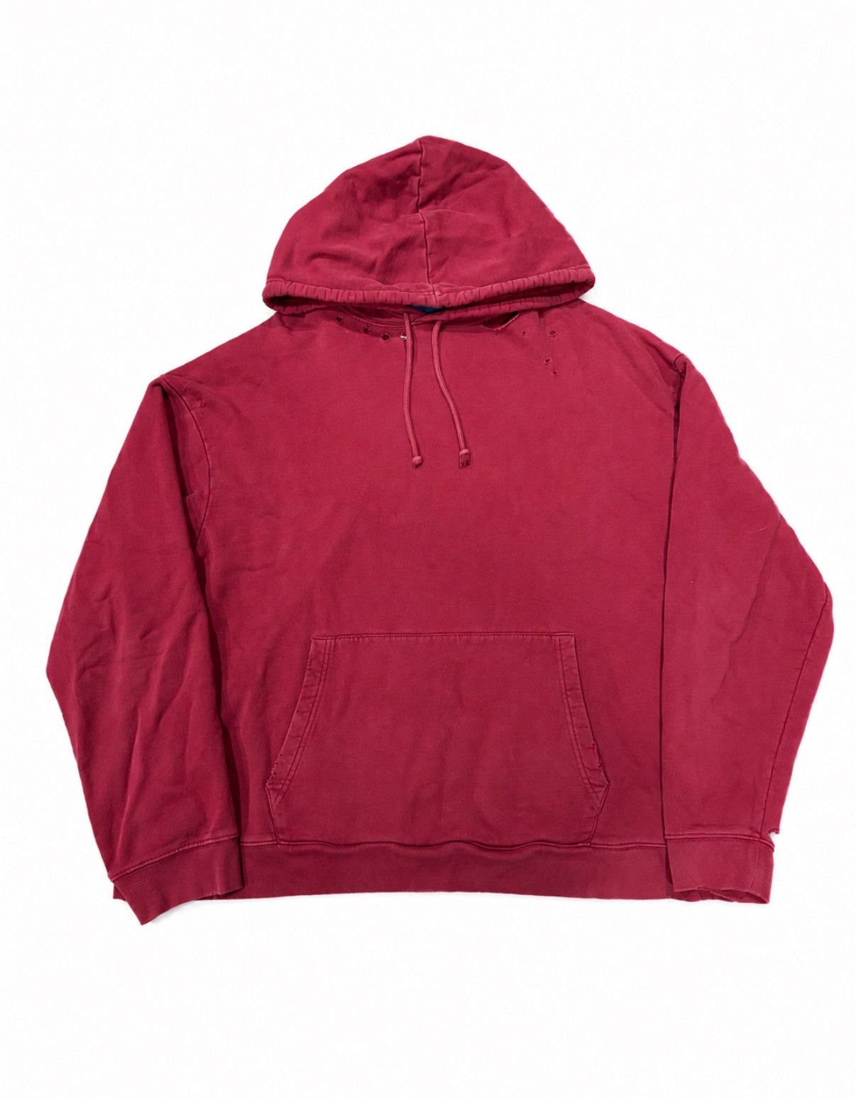 Raf Simons AW20/21 Distressed Raf Simons Nevada Hoodie in Burgundy Size US XL / EU 56 / 4 - 2 Thumbnail