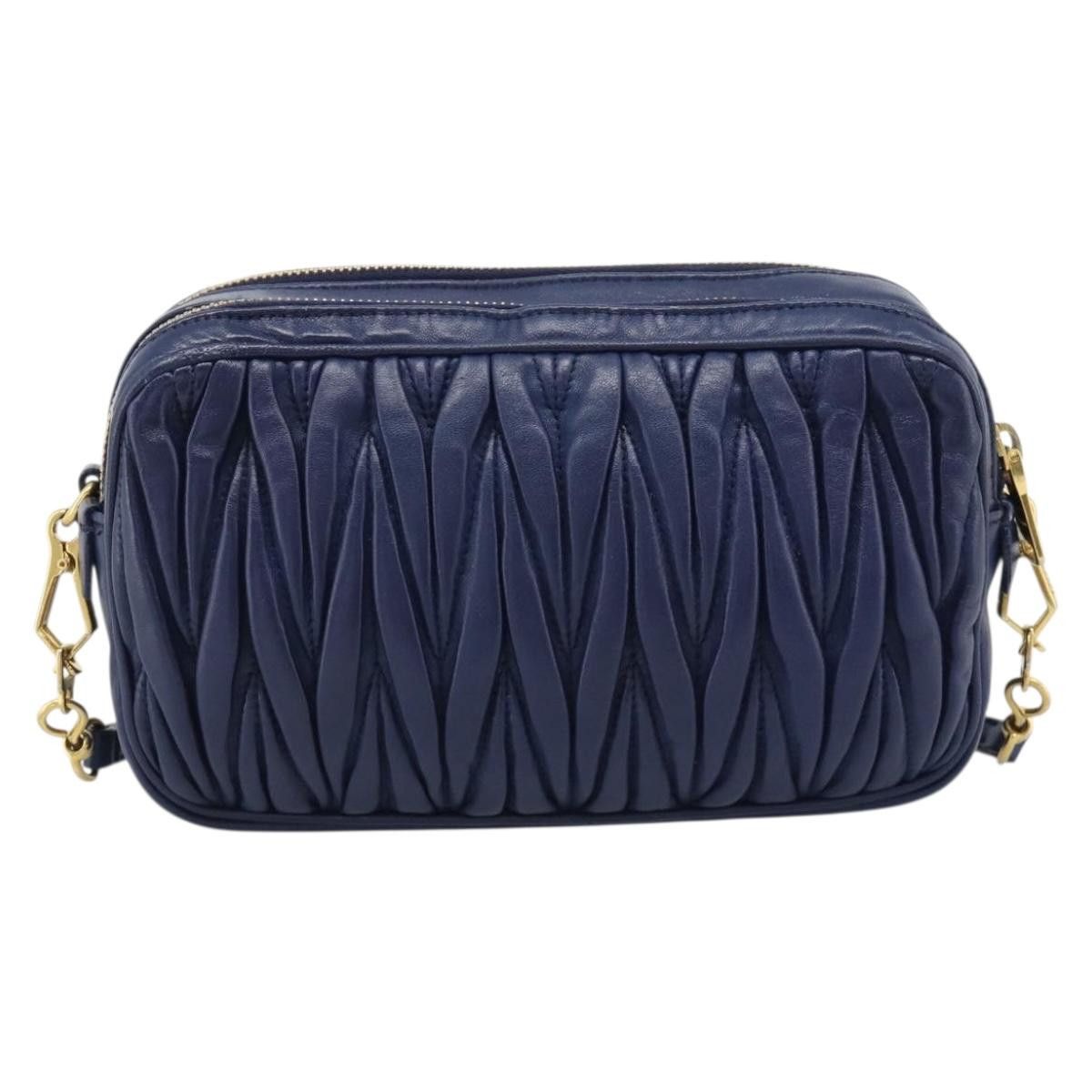 Miu Miu Borsa a tracolla Miu Miu Matelassé in pelle blu e oro, Size ONE SIZE - 3 Thumbnail