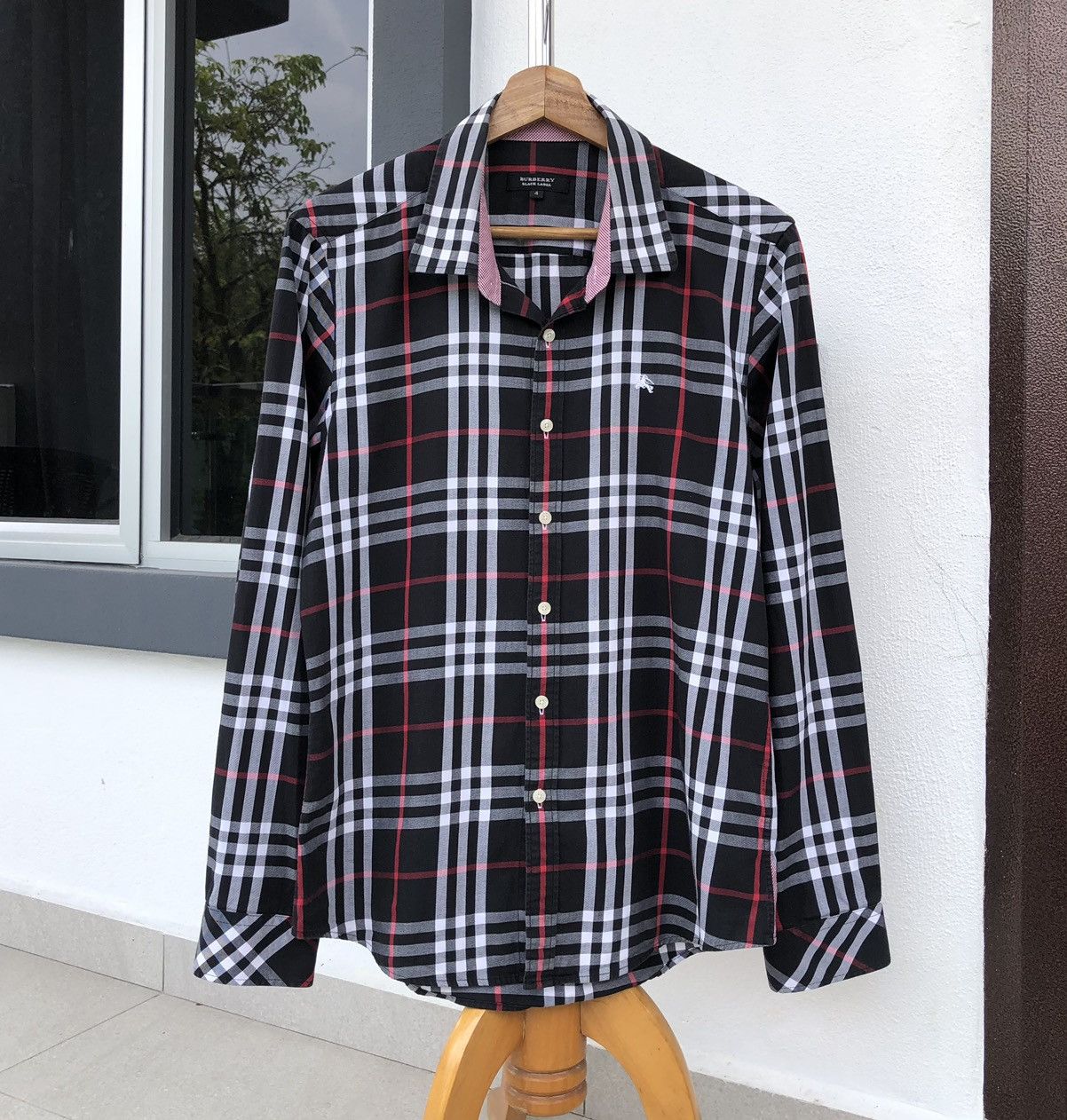 Burberry Authentic Burberry Black Label Checked Long Sleeve Shirt Size US M / EU 48-50 / 2 - 1 Thumbnail