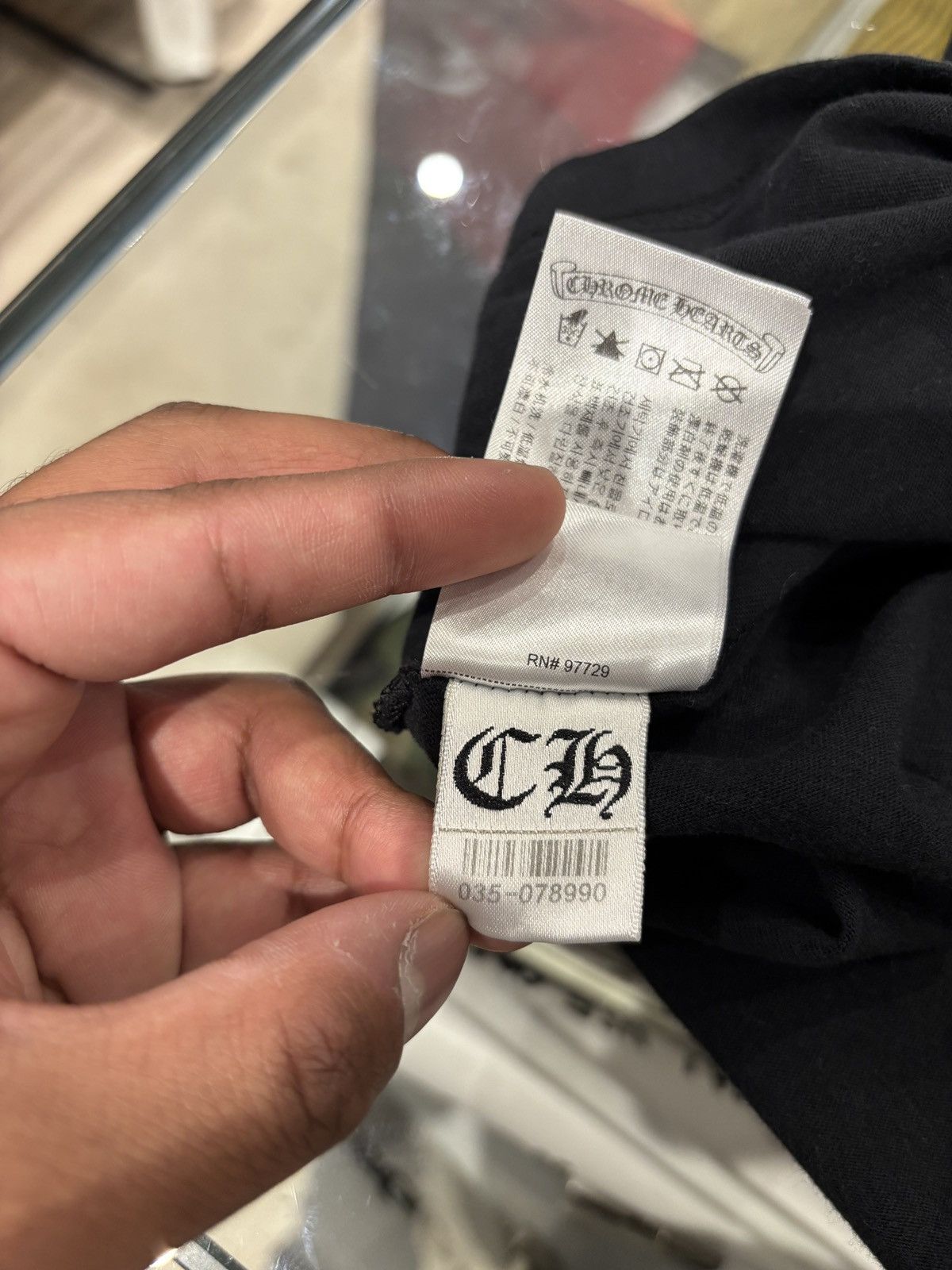 Chrome Hearts Chrome Hearts Long Sleeve Neck Logo Tee Black/Yellow Size US L / EU 52-54 / 3 - 10 Thumbnail