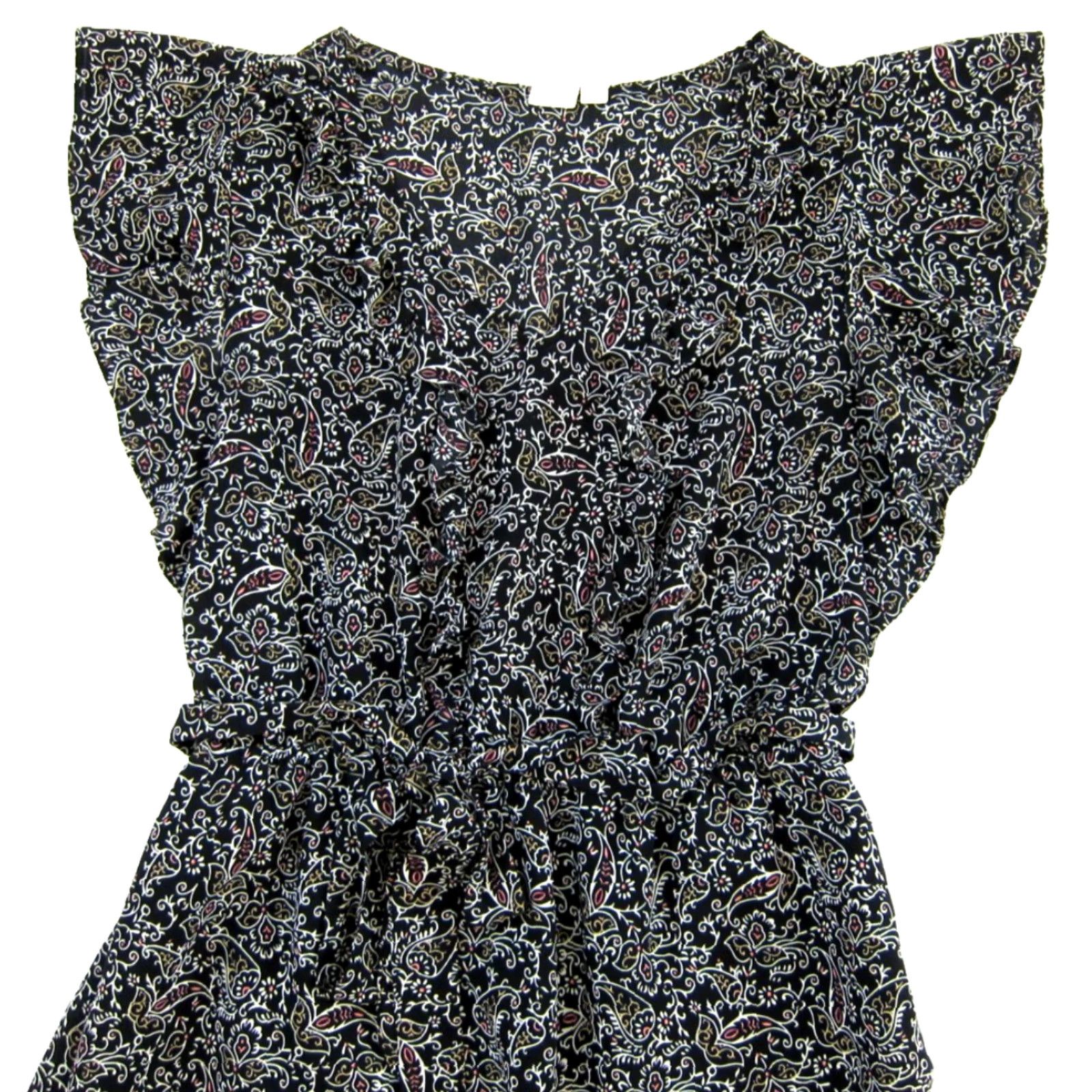 Gap GAP Black Pink Brown Floral Ruffle Cap Sleeve V-Neck Long Maxi Dress XS Size XS / US 0-2 / IT 36-38 - 4 Thumbnail
