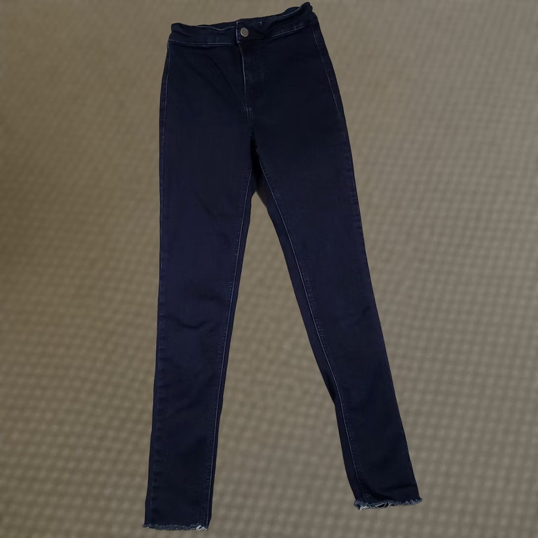 Vintage KanCan Jeans Womens 23 Dark Wash Skinny High Rise Raw Hem Stretch Denim Pants Size 40" / US 18 - 1 Thumbnail