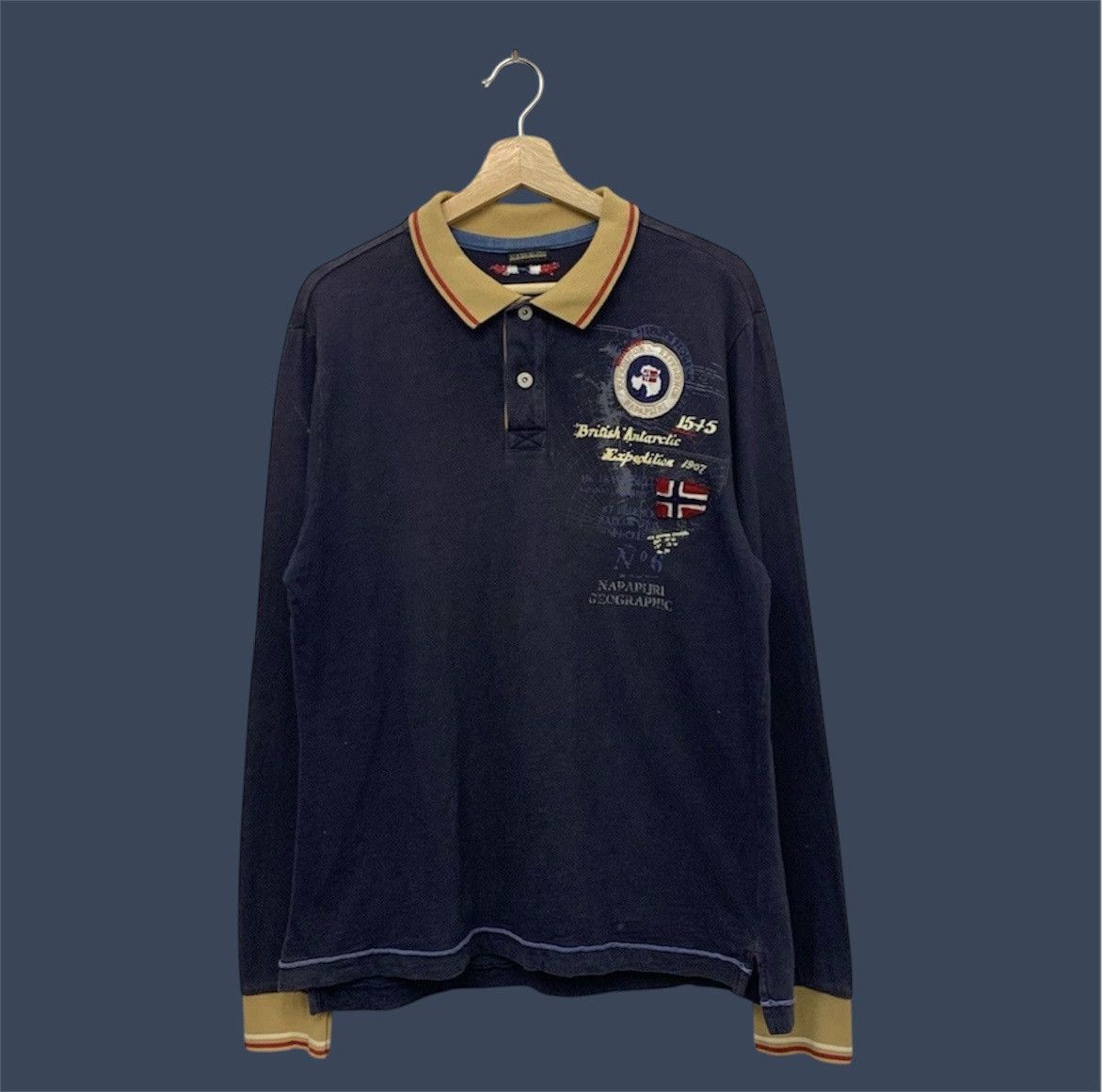 Napapijri Napapijri Geographic Long Sleeve Polo Shirt Size US M / EU 48-50 / 2 - 1 Thumbnail