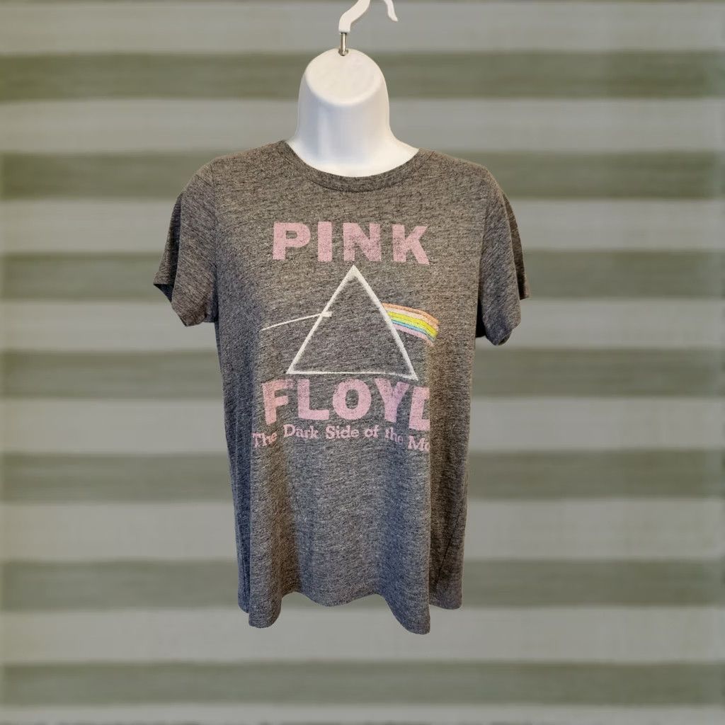 Vintage Pink Floyd Women’s Gray Short Sleeve Graphic Tee Small Dark Side Of The Moon Size 28" / US 6 / IT 42 - 1 Preview