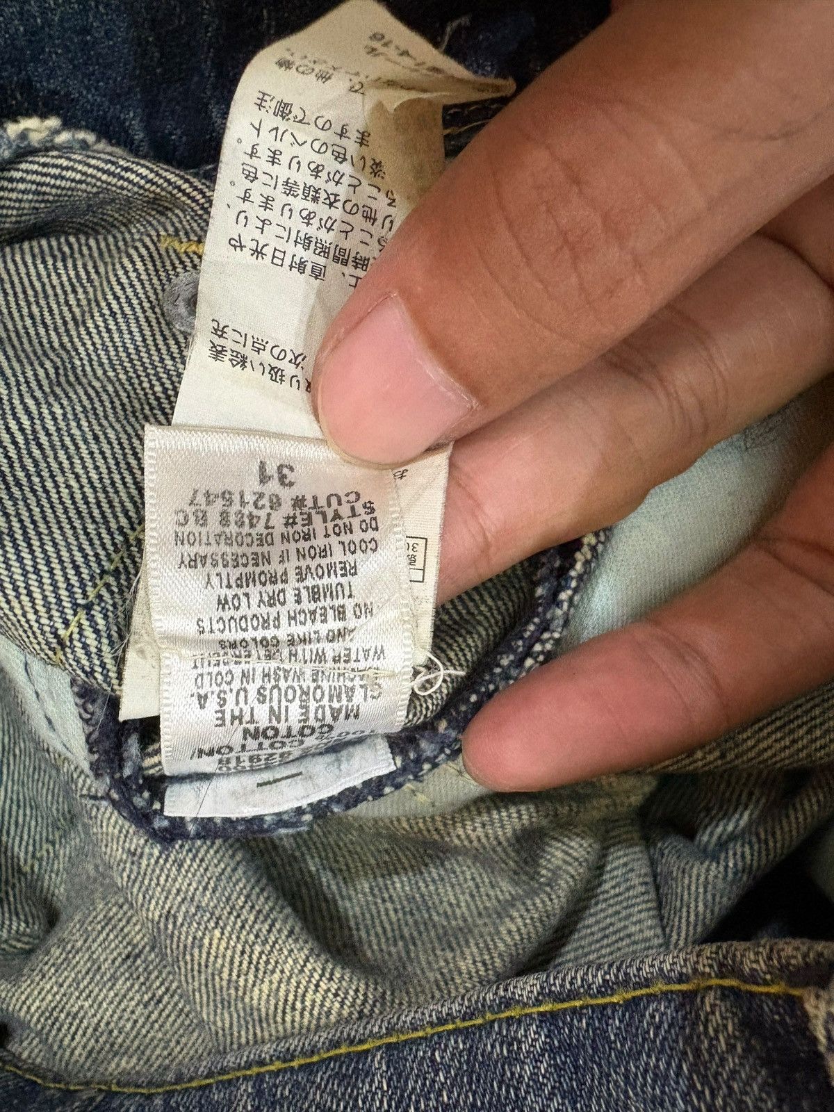 Japanese Brand Vintage Japanese Brand Mud Wash Distressed Loose Jeans Size US 31 - 9 Thumbnail