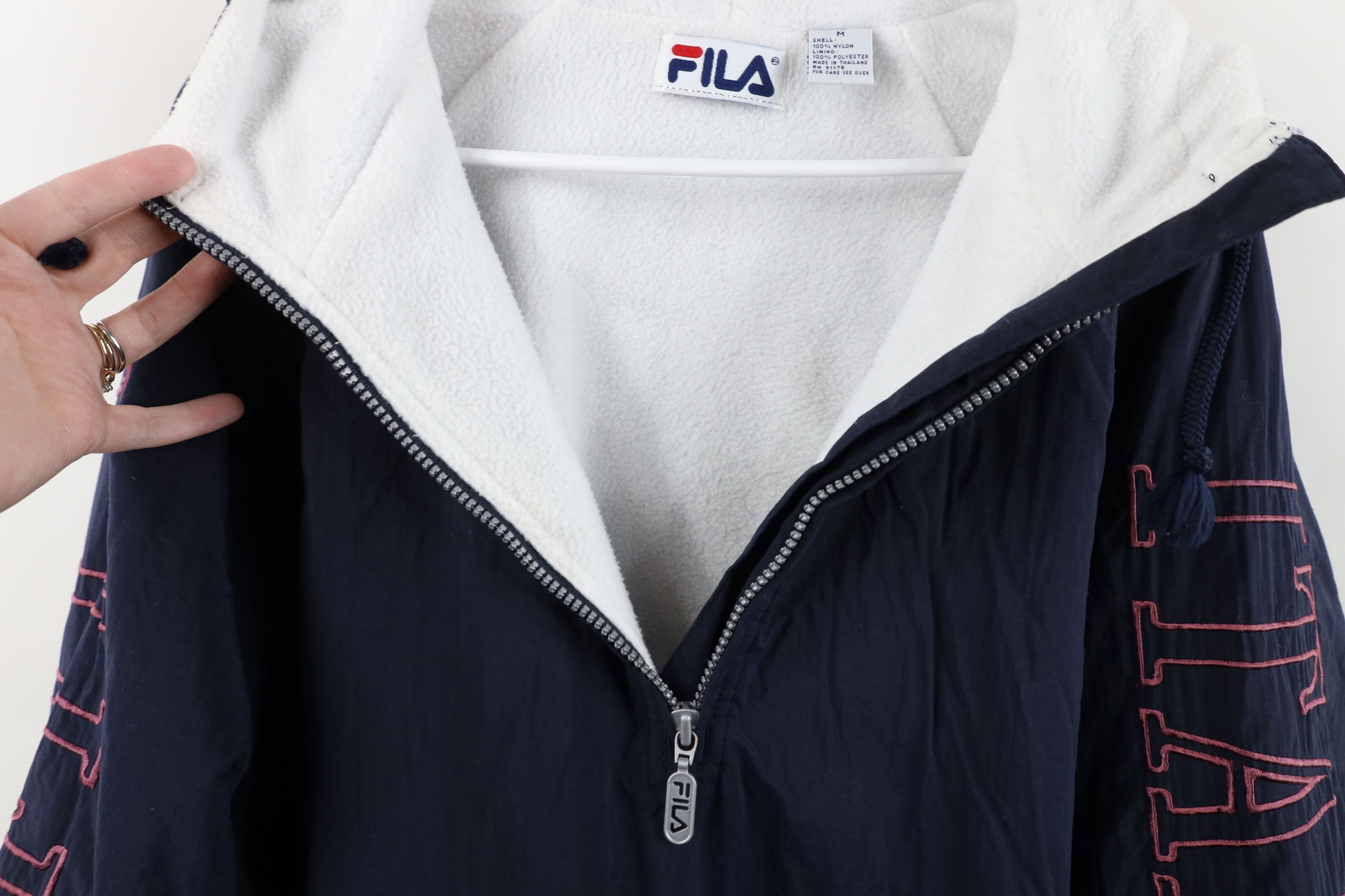 Fila Vintage 90s Fila Spell Fleece Lined Half Zip Hooded Jacket Size US M / EU 48-50 / 2 - 7 Thumbnail