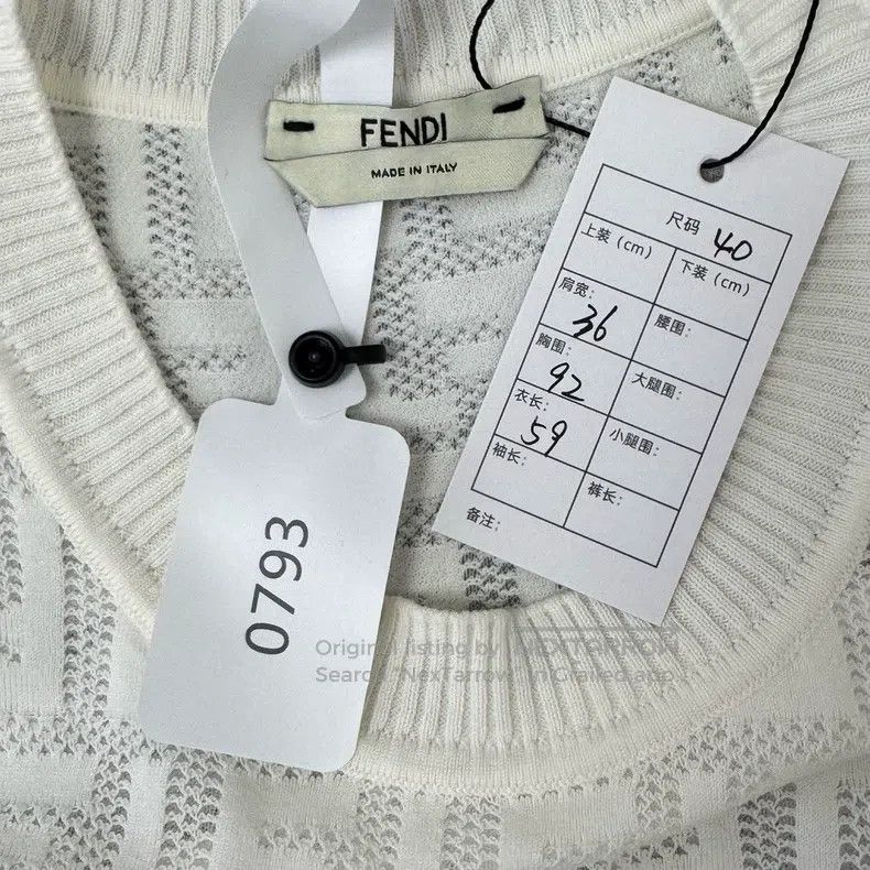 Fendi Fendi White Monogram Full Print Knit Shirt Size XS / US 0-2 / IT 36-38 - 2 Thumbnail