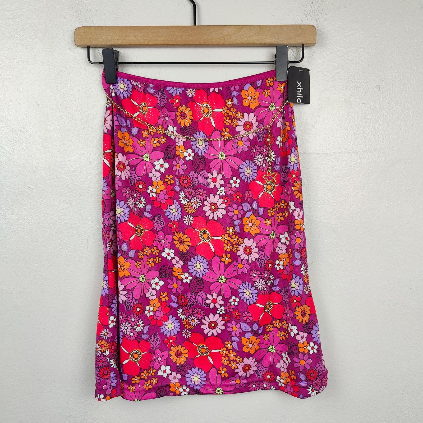 Other Vintage Y2K Xhilaration Floral Skirt Womens Large Pink Size 32" / US 10 / IT 46 - 1 Thumbnail