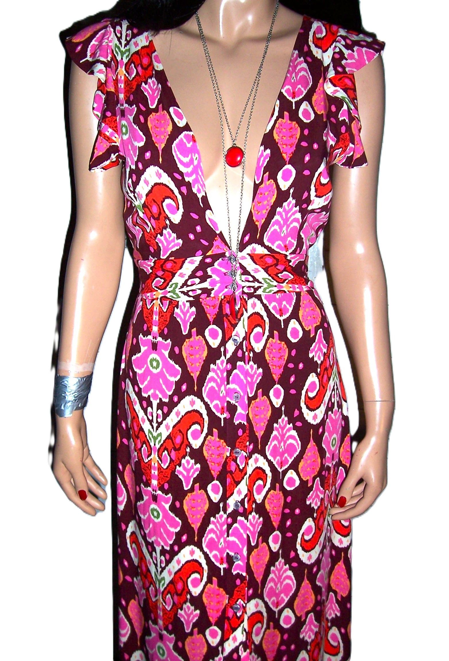 Other Maaji Pink Red Floral Boho Maxi Dress M Size M / US 6-8 / IT 42-44 - 3 Thumbnail