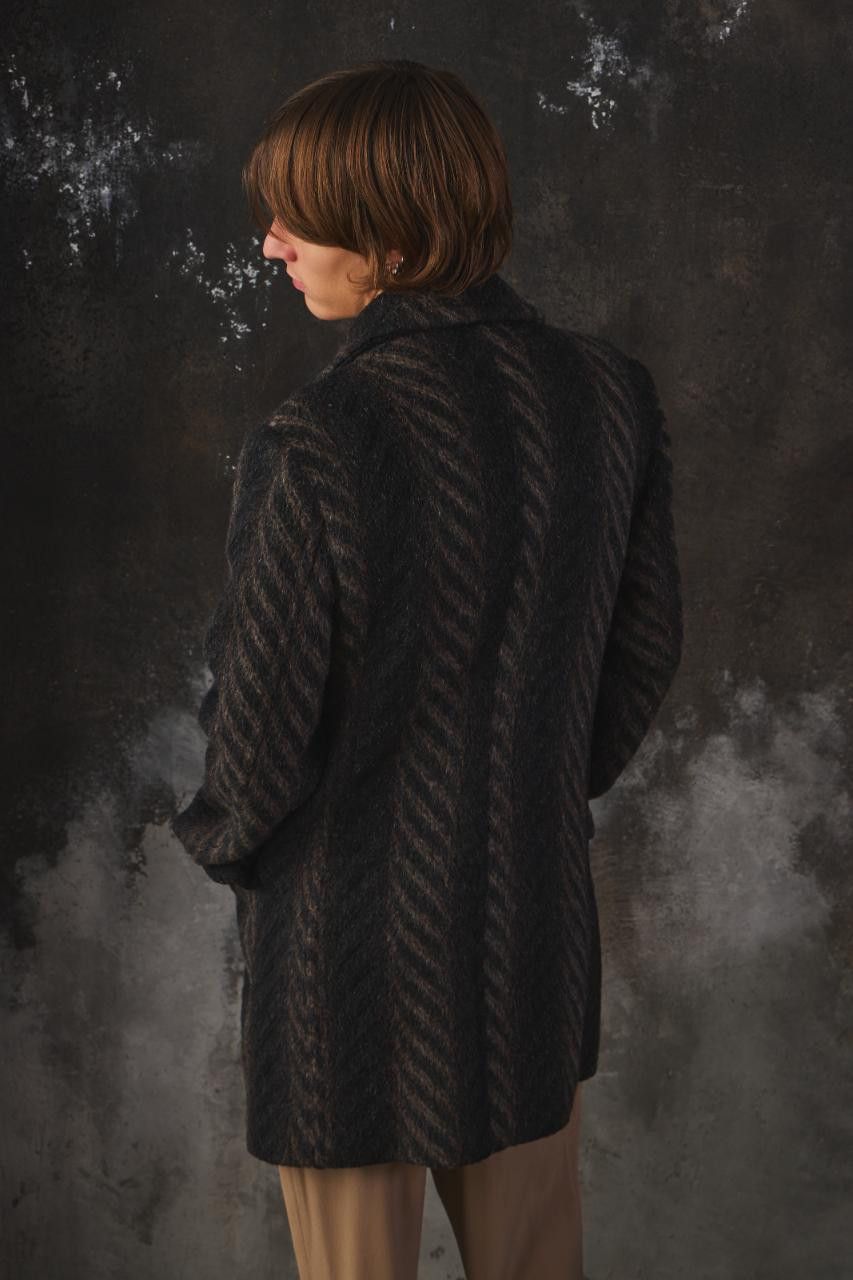 Dsquared2 DSQUARED2 Herringbone Wool Double-Breasted Overcoat Size US M / EU 48-50 / 2 - 4 Thumbnail