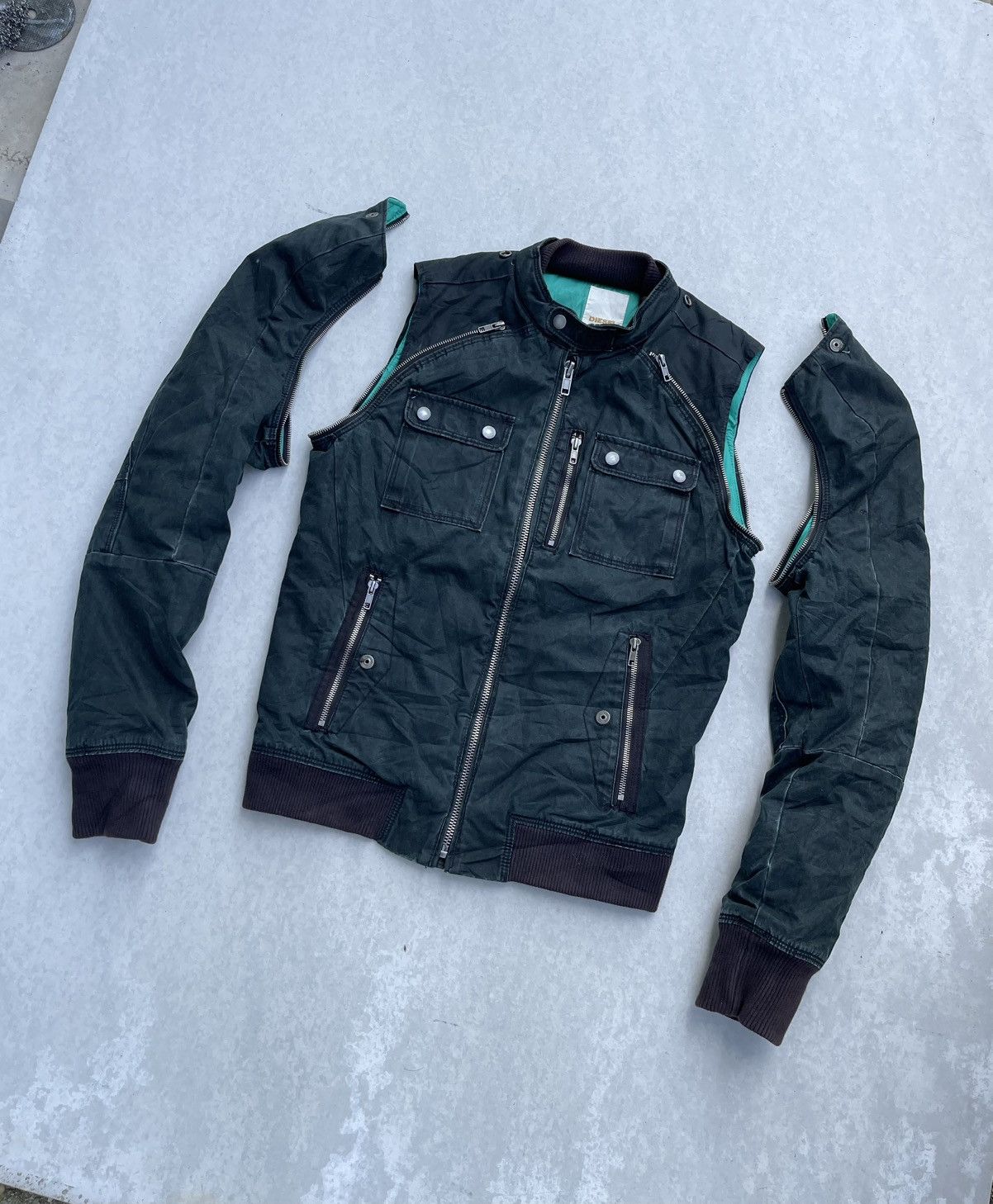 Diesel 🔥RARE🔥 DIESEL DETACHABLE SLEEVE RAIDER JACKET Size US S / EU 44-46 / 1 - 13 Thumbnail
