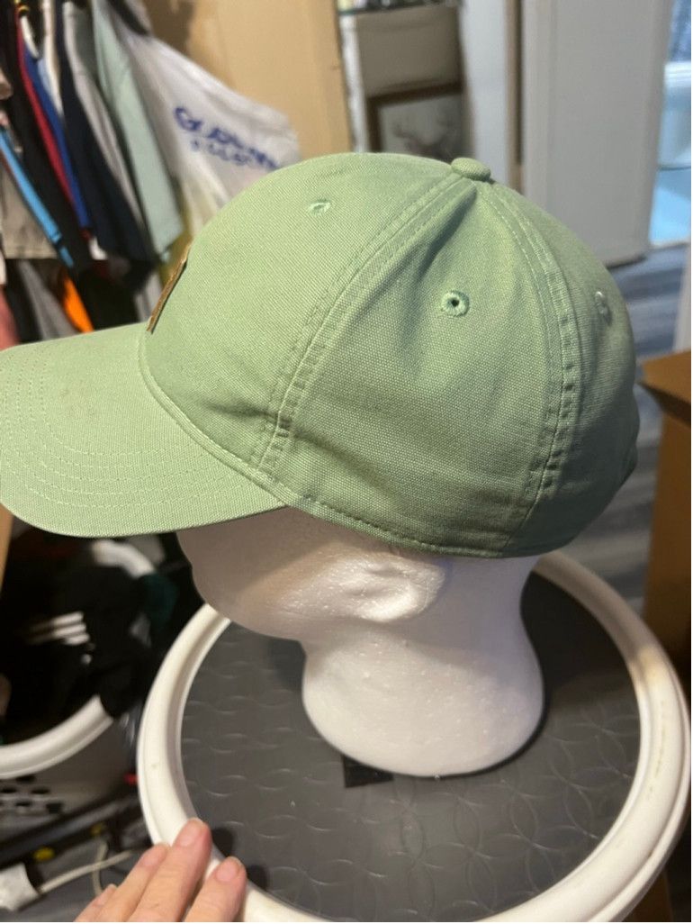 Carhartt Men's Carhartt Green & Brown Leather Patch Baseball Hat Size ONE SIZE - 2 Thumbnail