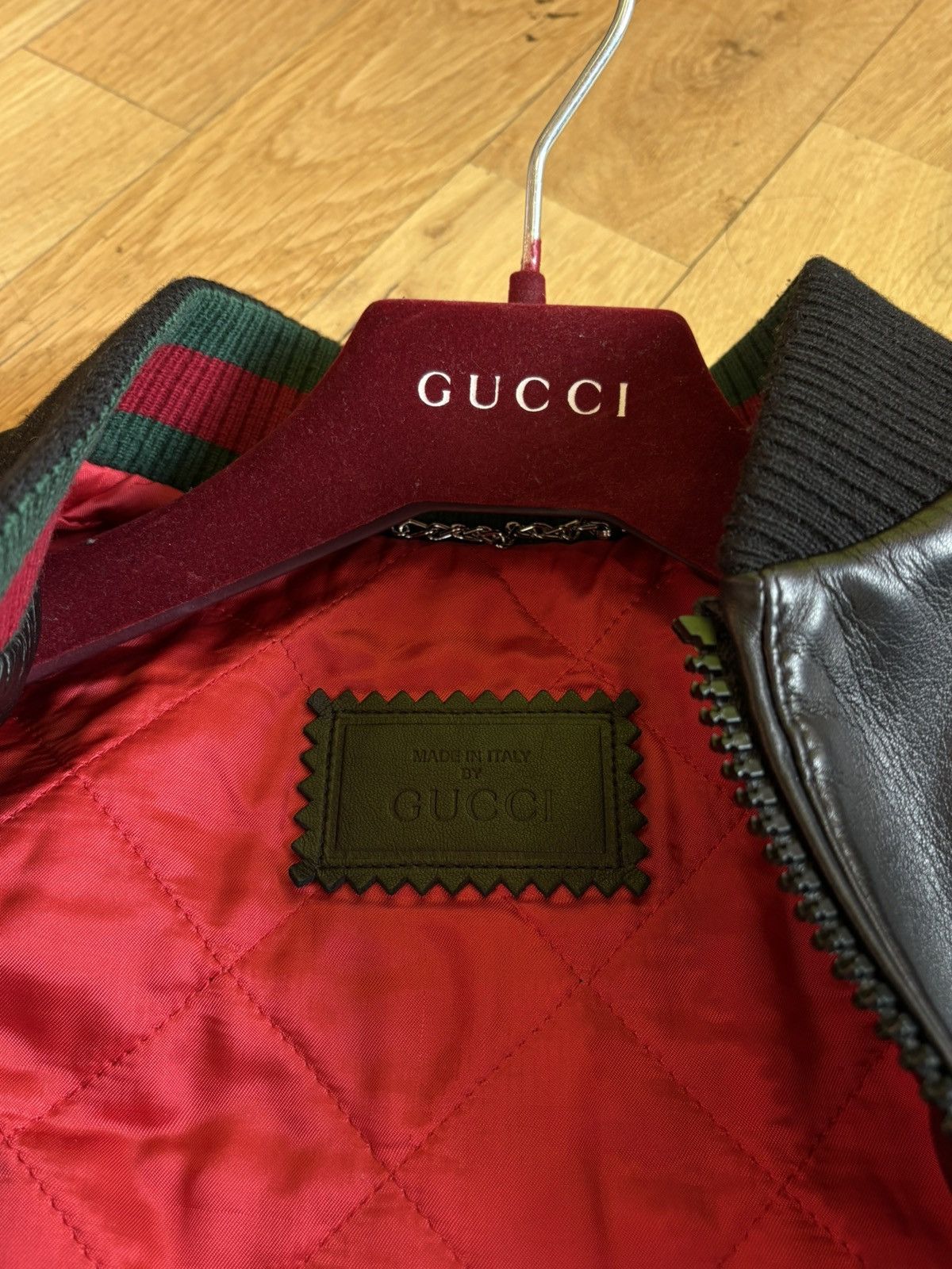 Gucci Gucci Leather Embossed Monogram Bomber Jacket Black Size 56 Size US XL / EU 56 / 4 - 3 Thumbnail
