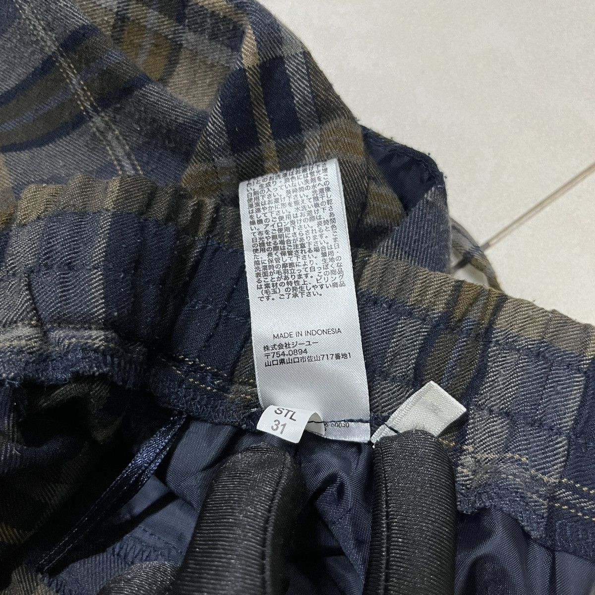 Designer × GU × Japanese Brand GU Checkered Baggy Pants/Trouser Size 27" / US 4 / IT 40 - 6 Thumbnail