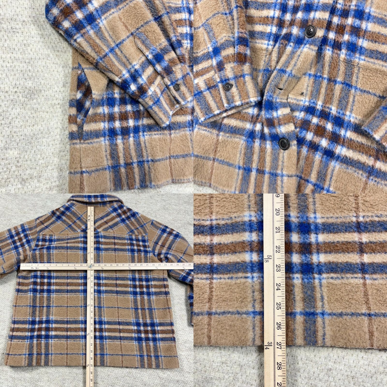 Faherty Faherty Jacket Women XL Brown Green Plaid Fleece Shacket Unlined Button Up Size XL / US 12-14 / IT 48-50 - 8 Thumbnail