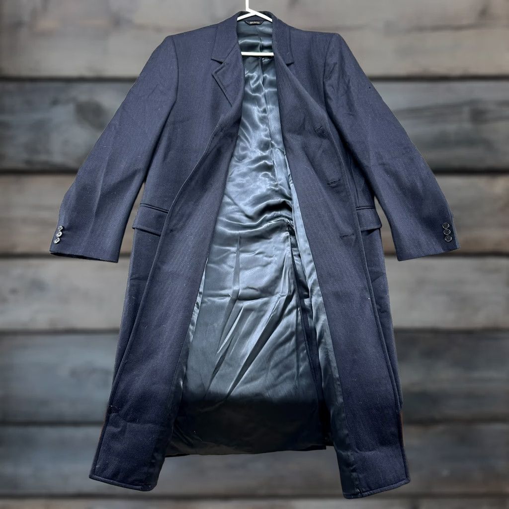Vintage VINTAGE Bal Paca Coat Mens 46 Blue Navy Overcoat Long Wool Herringbone 90s Jacket/Coat Mens Size US S / EU 44-46 / 1 - 1 Thumbnail