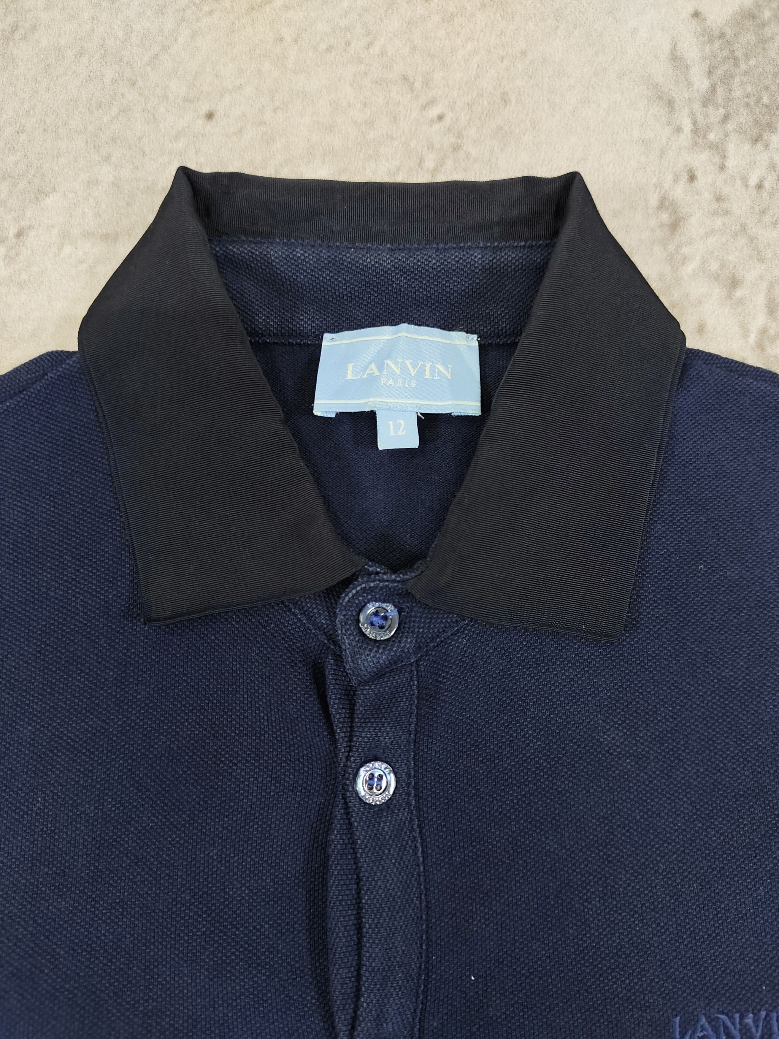 Lanvin Lanvin🇫🇷Minimalist Embroidered Logo Contrast Collar Polos Size S / US 4 / IT 40 - 8 Thumbnail