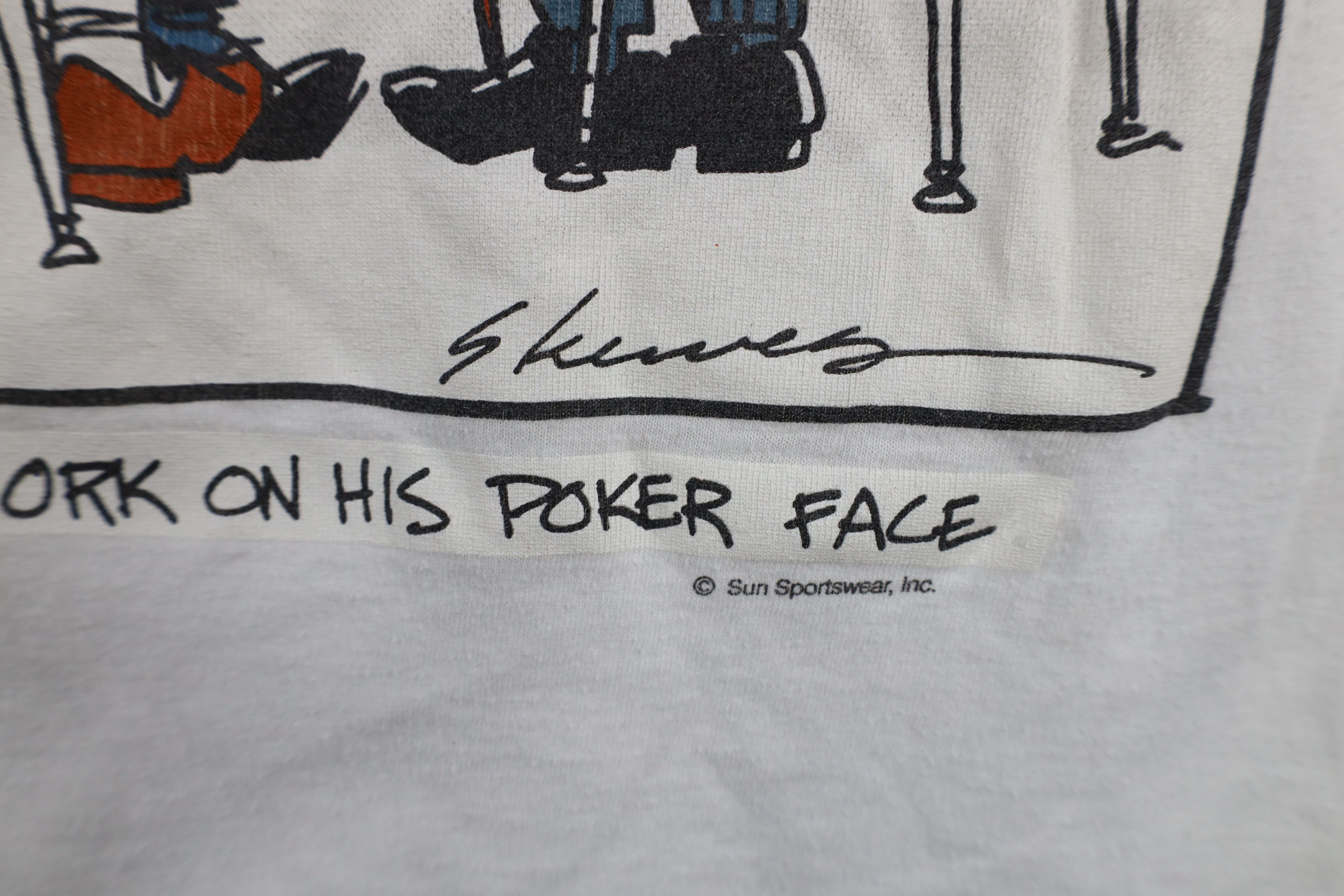 Vintage Vintage 80s Streetwear Tees Comic Poker T-Shirt White USA Size US S / EU 44-46 / 1 - 6 Thumbnail
