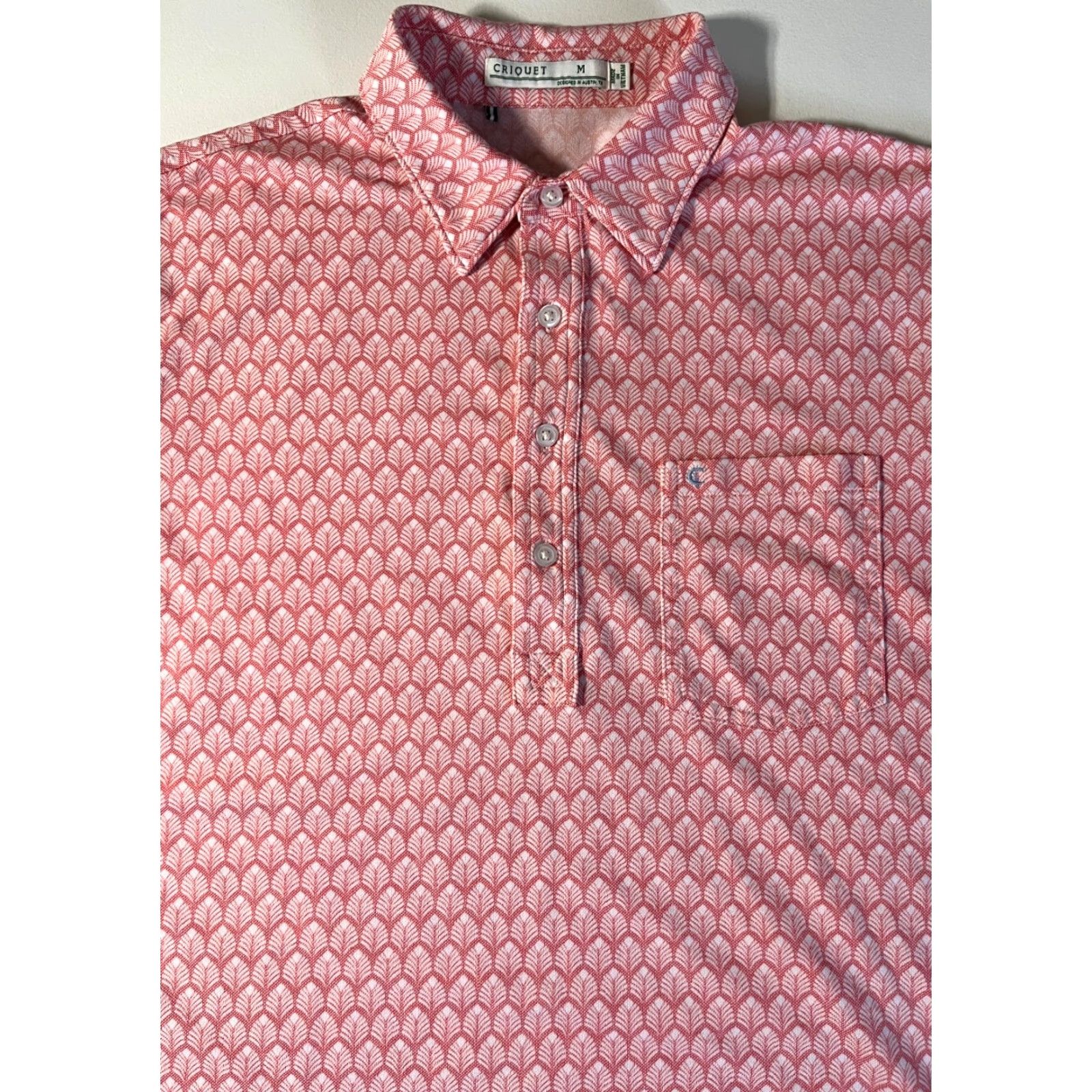 Vintage Criquet Polo Shirt Foulard Pattern Pink Sz M Men’s Polo Shirt Short Sleeve Button Closure Casual Cotton Blend Size US M / EU 48-50 / 2 - 3 Thumbnail