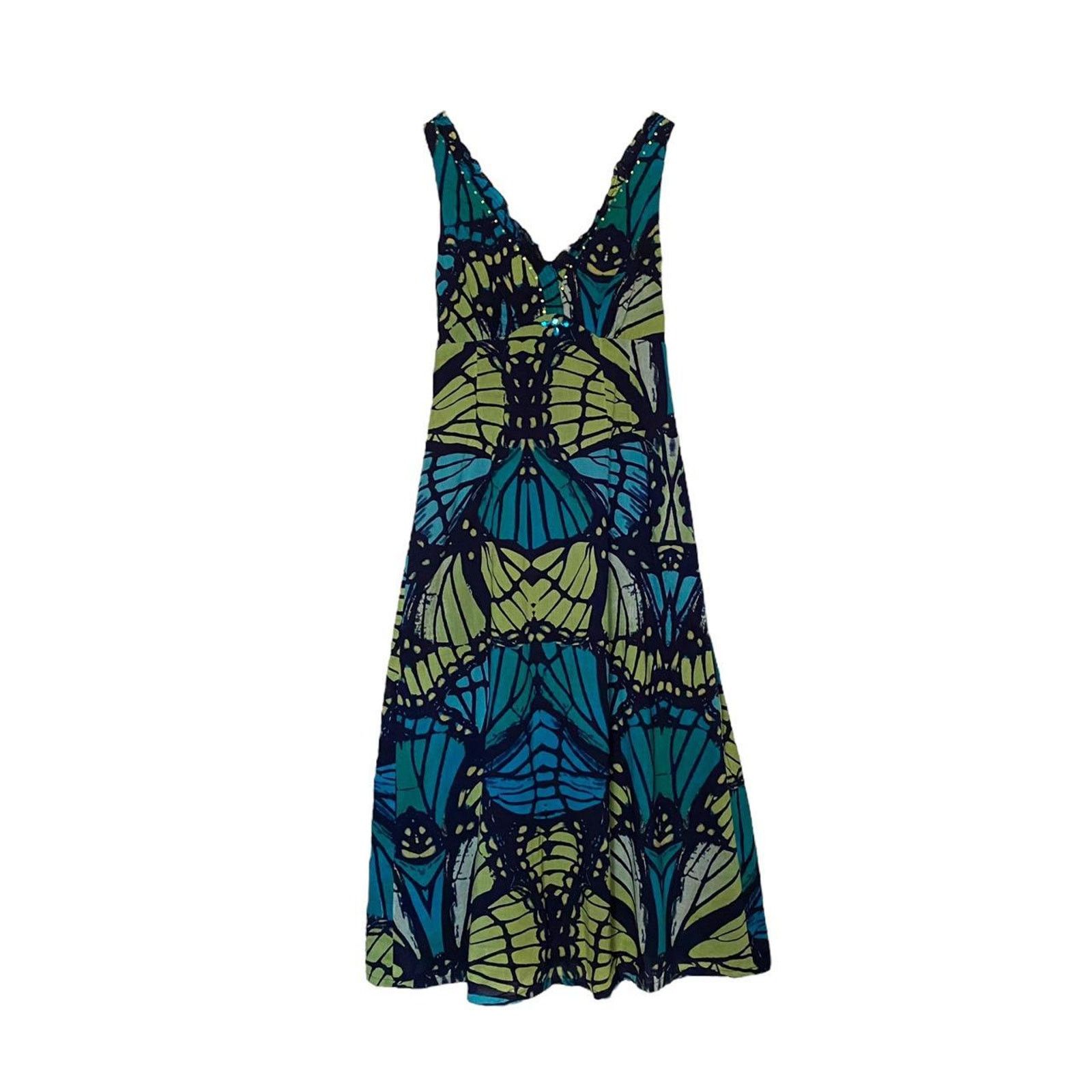 Other × Vintage Adini Y2K Vintage Butterfly Boho Summer Maxi Dress UK Size 8 Size S / US 4 / IT 40 - 1 Thumbnail