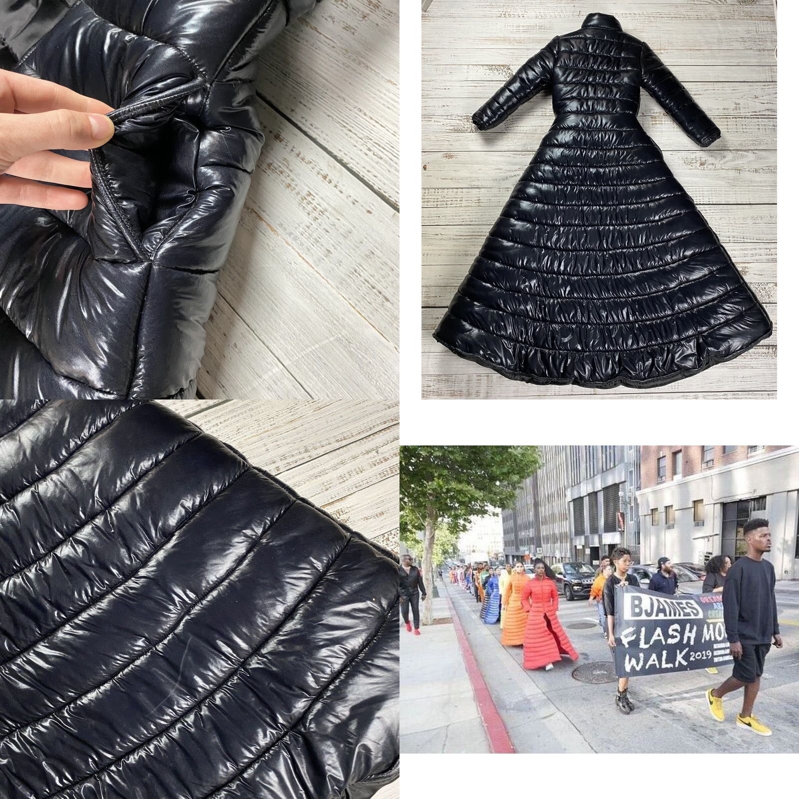 Vintage B JAMES LA COAT BLACK PUFFER LONG PUFFY JACKET BIG A55 RARE DOJA GAGA KAROL G Womens Size XS / US 0-2 / IT 36-38 - 8 Thumbnail