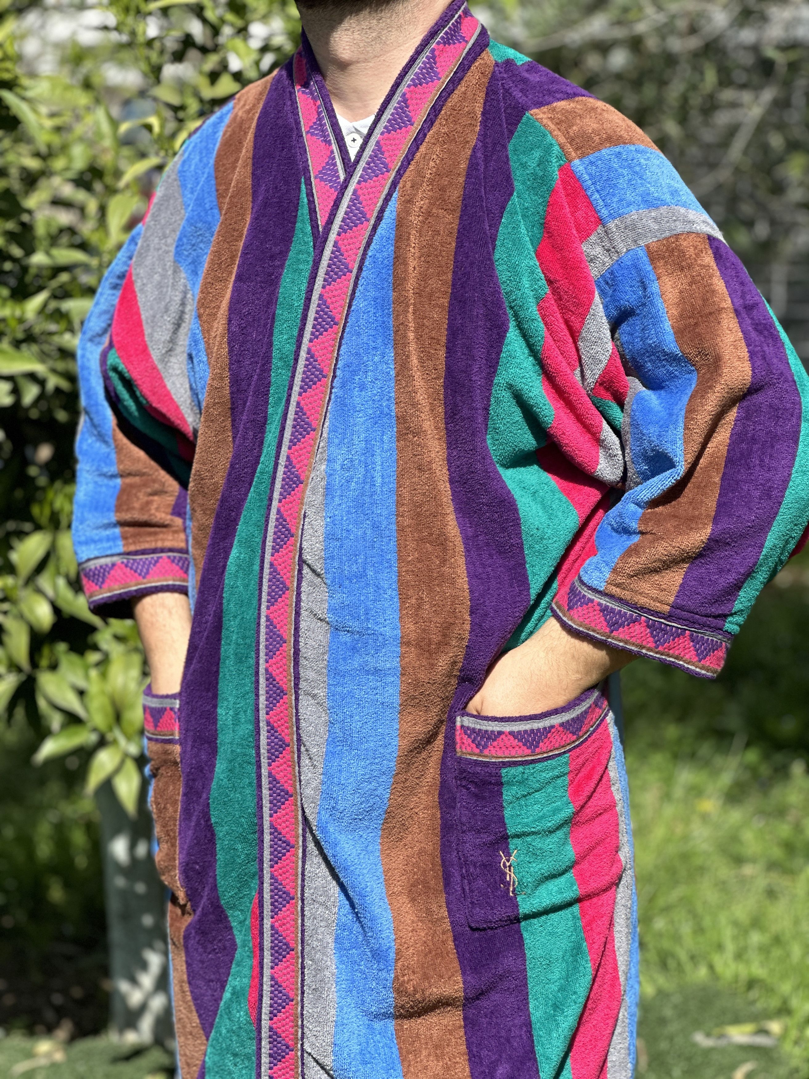 Saint Laurent Paris Bathrobe YSL 3D Knit Striped Linge de Maison Sweater Size M Size US M / EU 48-50 / 2 - 10 Thumbnail