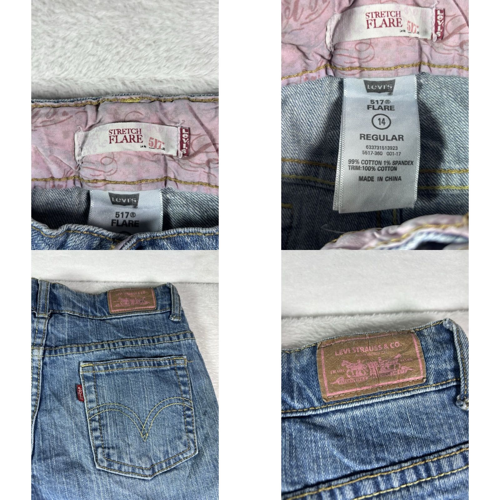 Levi's VINTAGE Levi's 517 Jeans Womens 14 Reg Blue Denim Flare Rise 5-Pocket Logo Stretch 90s USA City 517 Size 36" / US 14 / IT 50 - 8 Thumbnail