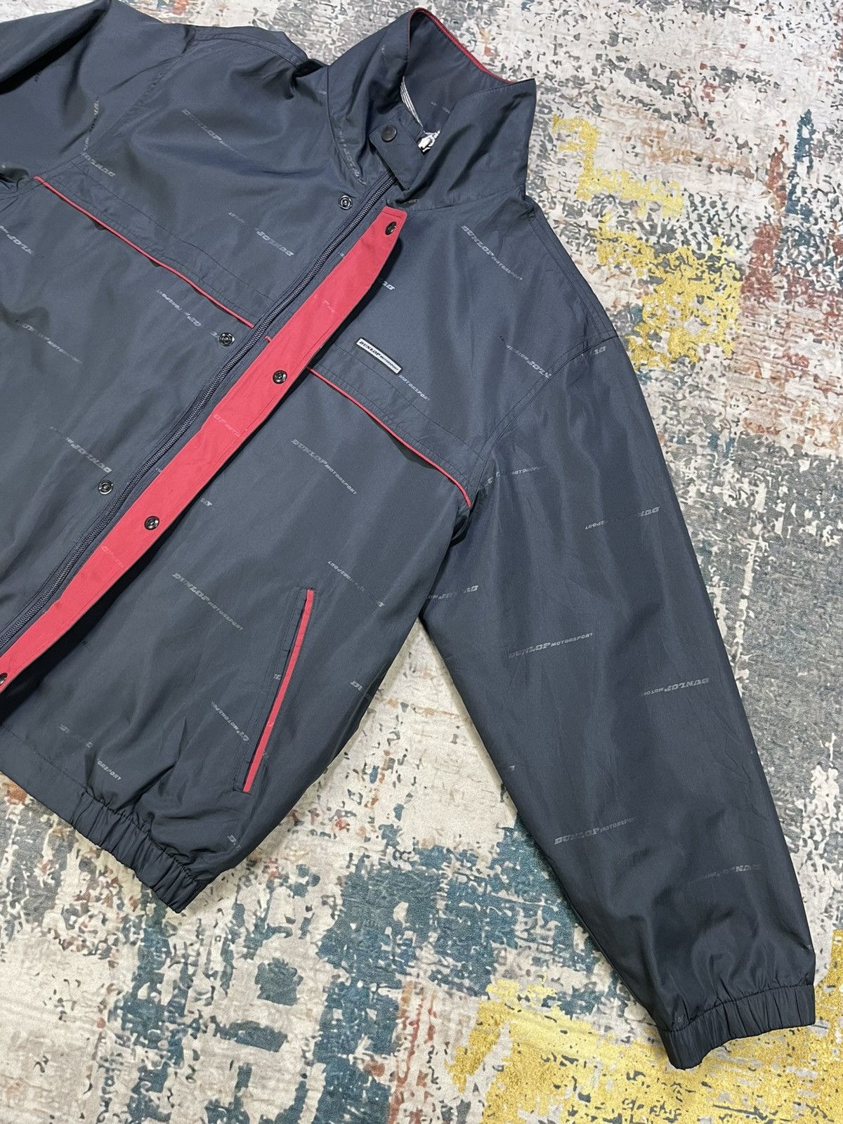 Dunlop Dunlop Overprinted Double Collar Windbreaker Jacket Size US L / EU 52-54 / 3 - 6 Thumbnail