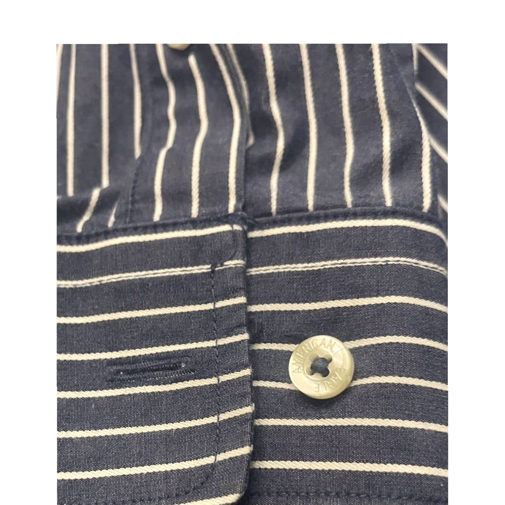 American Eagle Outfitters American Eagle Outfitters Striped Button Up Shirt Mens Large Blue Size US L / EU 52-54 / 3 - 6 Thumbnail