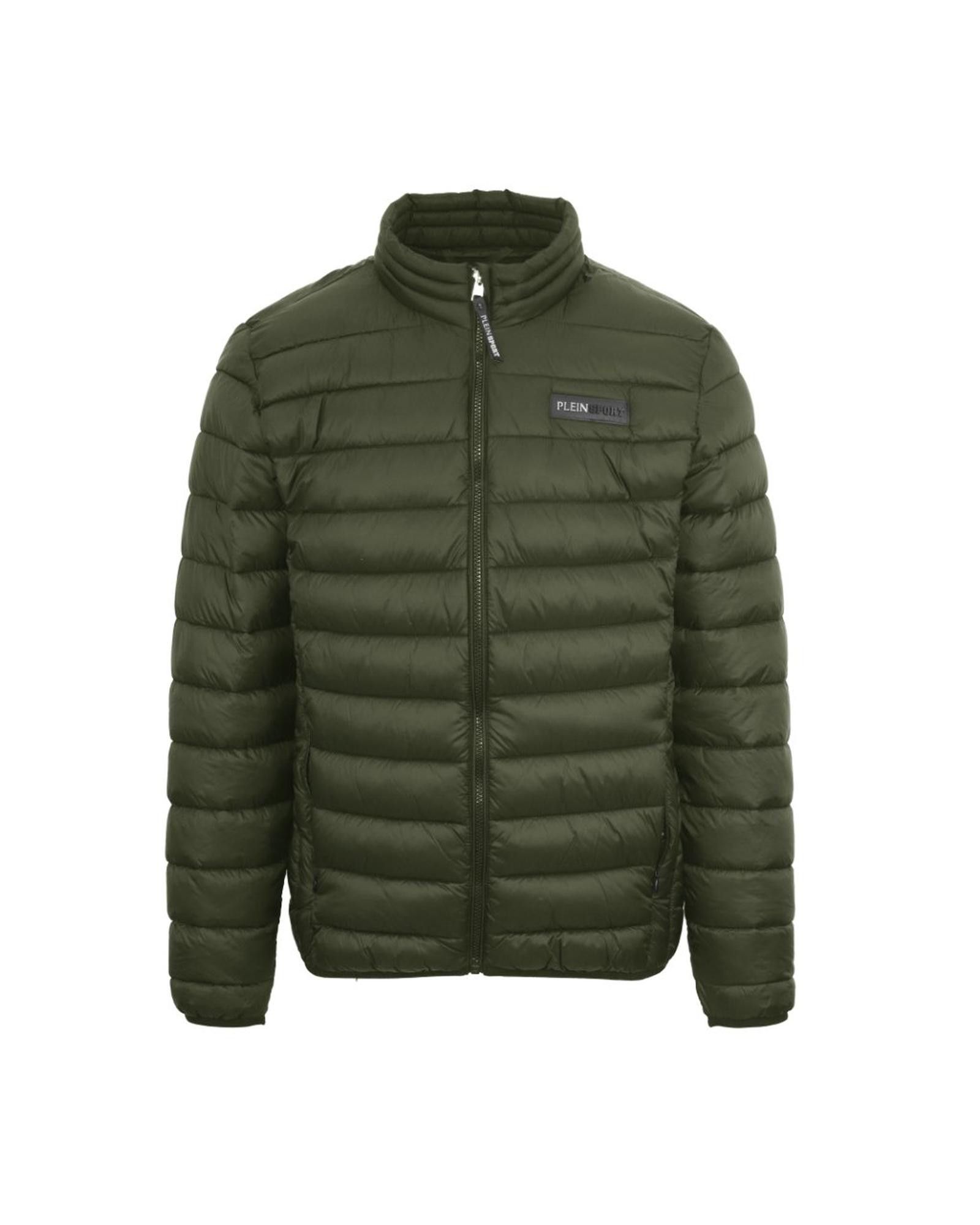 image of Philipp Plein Solid Colour Bomber Jacket With Zip Fastening in Green, Men's (Size Medium)