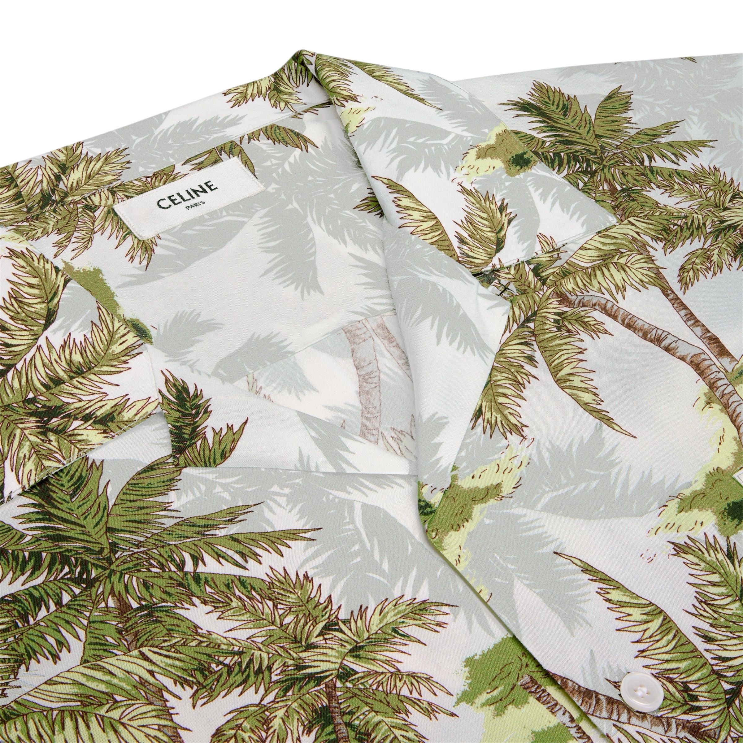 Celine 2C946341X.97BG Hawaiian Shirt in Ombre Palm Print Viscose Size US M / EU 48-50 / 2 - 3 Thumbnail