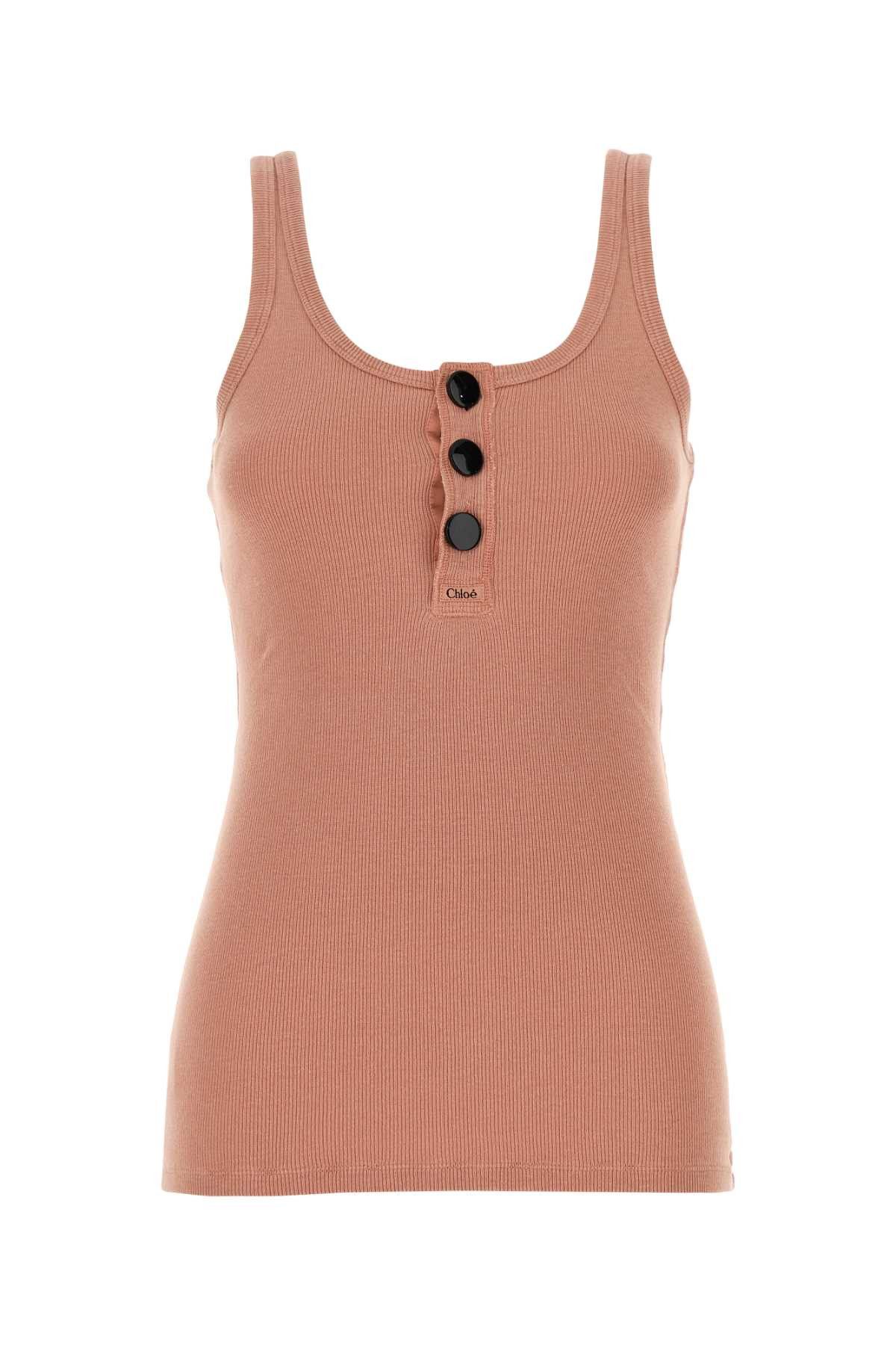 Chloe Dark Pink Cotton Tank Top Size S / US 4 / IT 40 - 1 Thumbnail