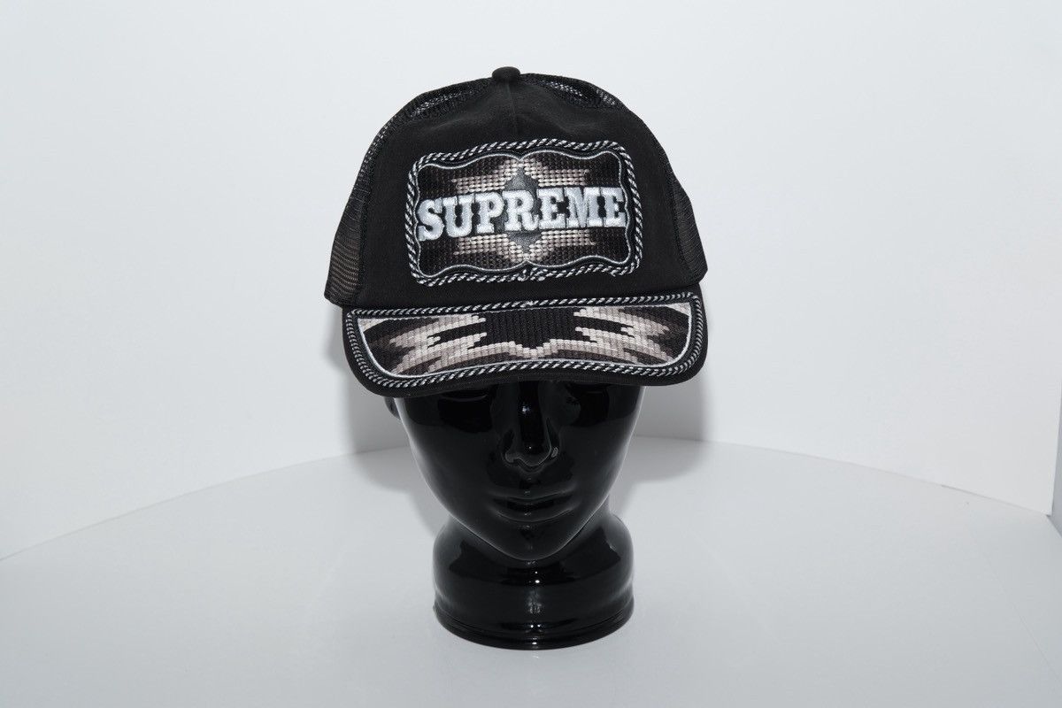 Supreme Supreme Western Embroidered Mesh Back 5-Panel Black Size ONE SIZE - 1 Thumbnail