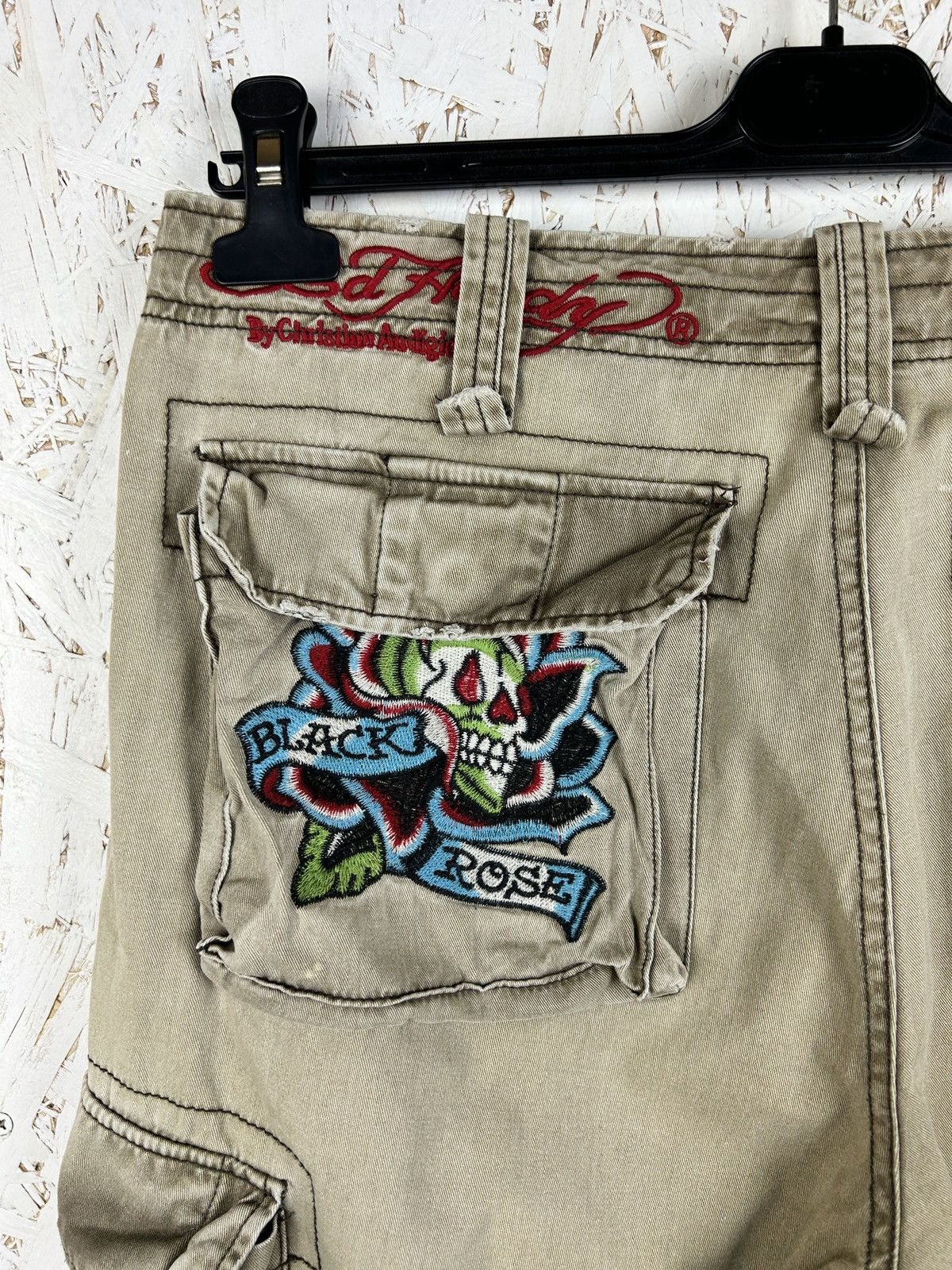Ed Hardy Vintage Ed Hardy Christian Audigier Y2K Tattoo Cargo Shorts Size US 34 / EU 50 - 9 Thumbnail