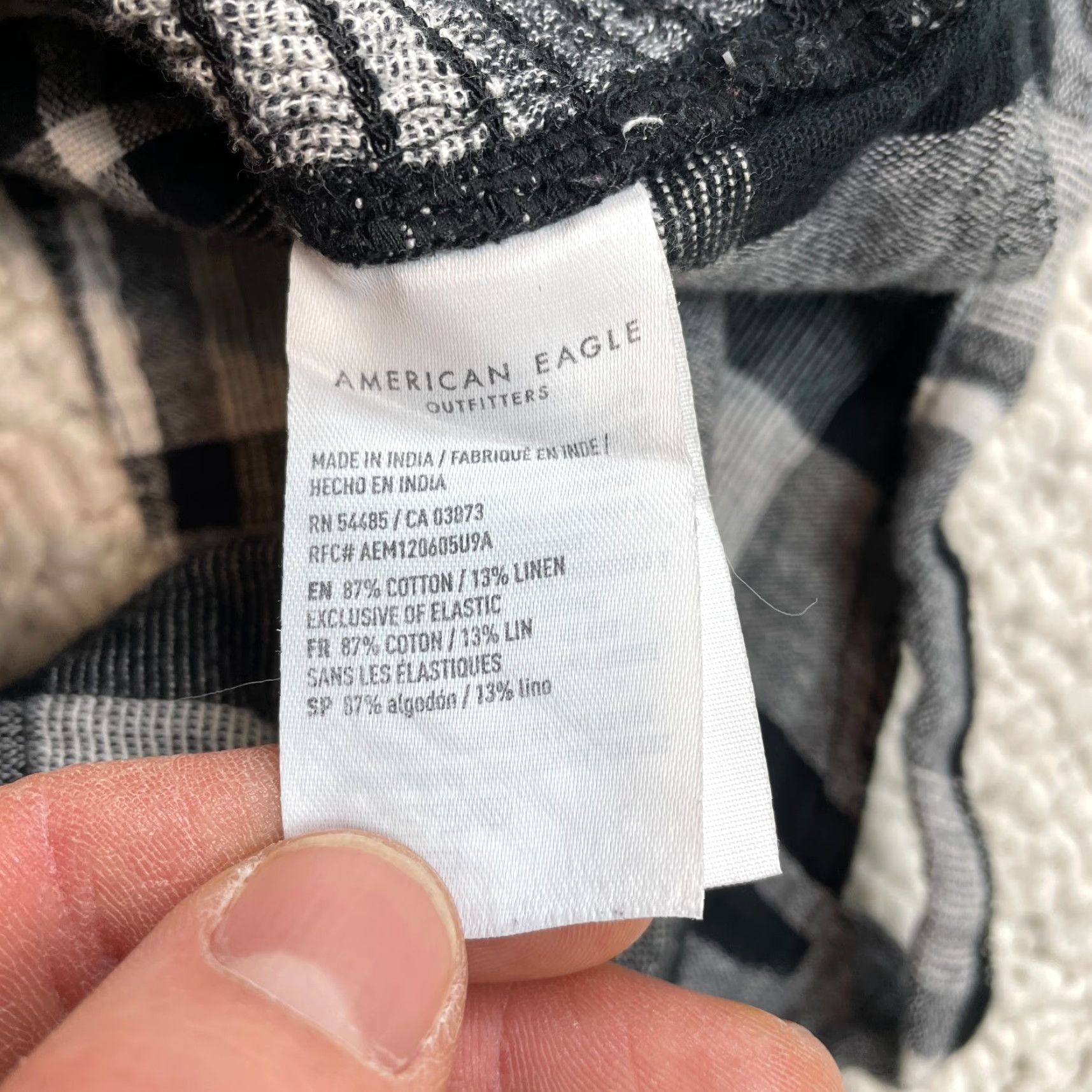 American Eagle Outfitters American Eagle Tank Womens S Multicolor Plaid Button Up Cotton Linen Cropped Cami Top Size S / US 4 / IT 40 - 6 Thumbnail